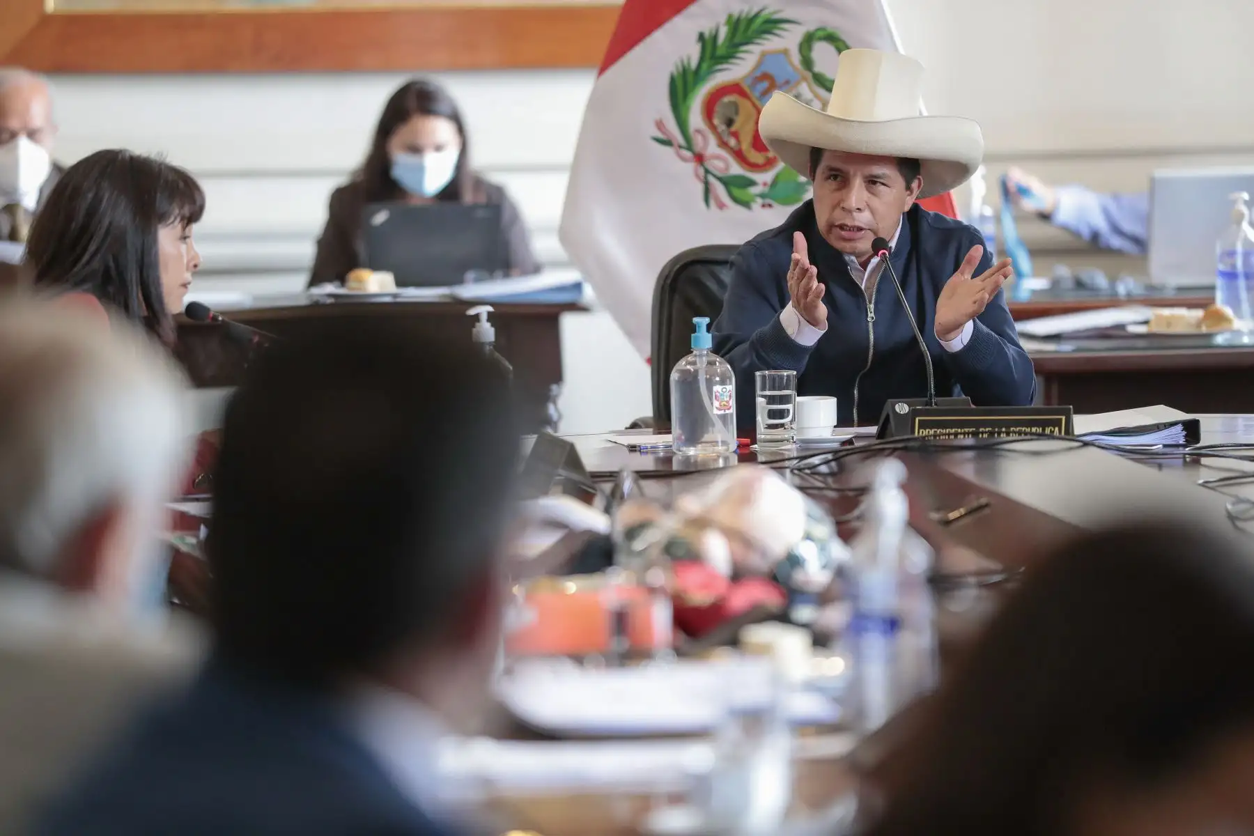 Presidente de la República, Pedro Castillo, lidera sesión del Consejo de Ministros.
Foto: ANDINA/Prensa Presidencia