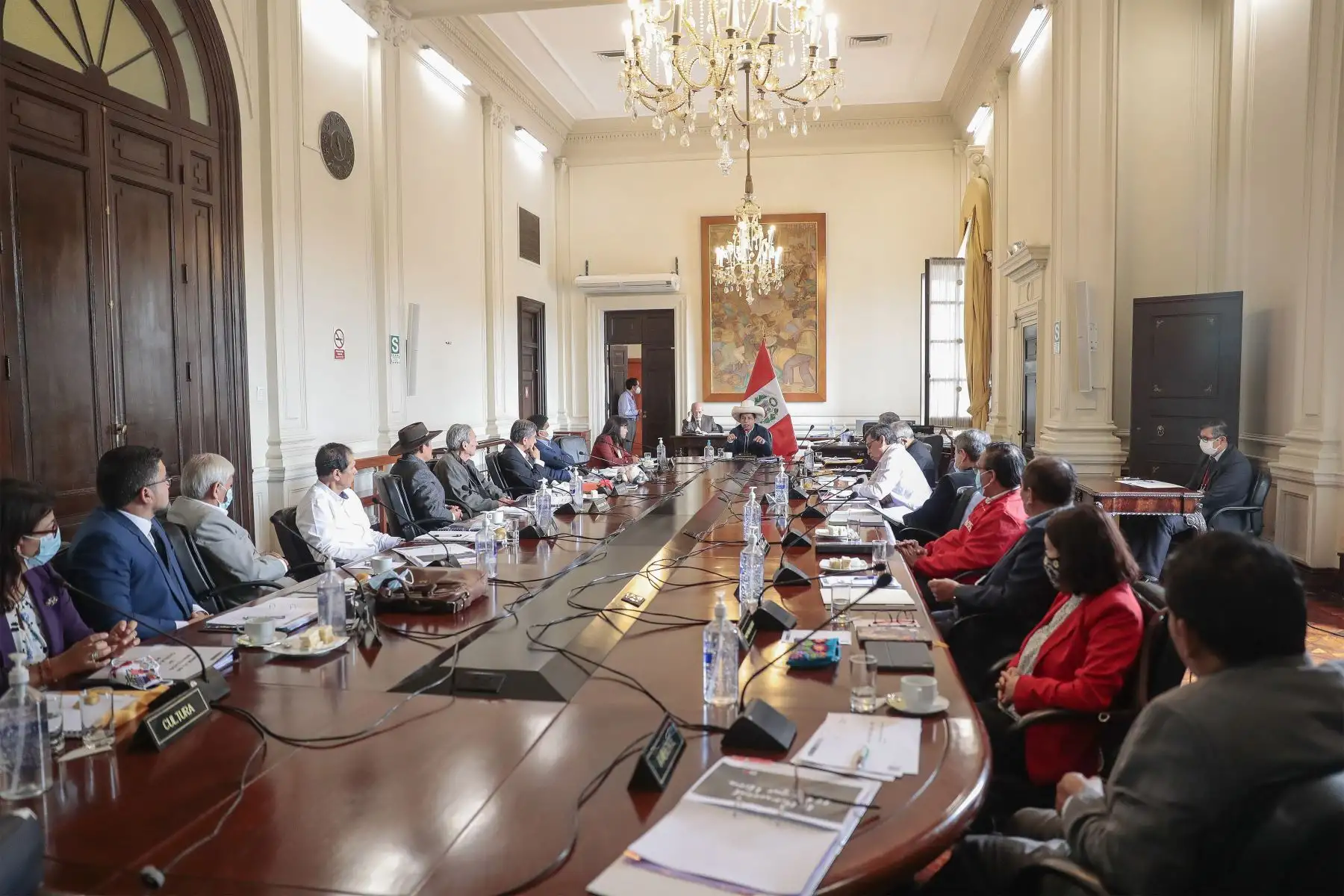 Presidente de la República, Pedro Castillo, lidera sesión del Consejo de Ministros.
Foto: ANDINA/Prensa Presidencia