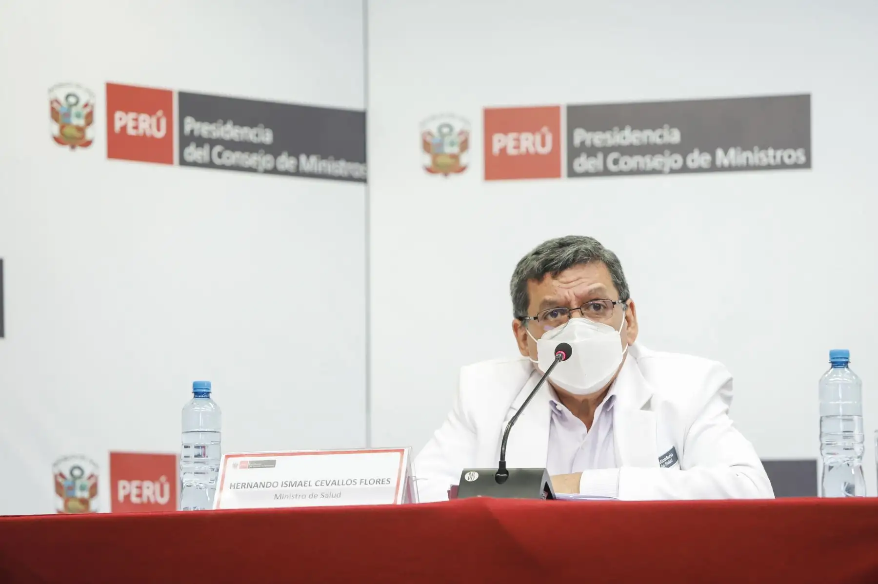 La premier Mirtha Vásquez junto a ministros de Estado, brindó una conferencia de prensa para informar las decisiones adoptadas en el Consejo de Ministros en relación al control de la pandemia y la reactivación económica. Foto: PCM