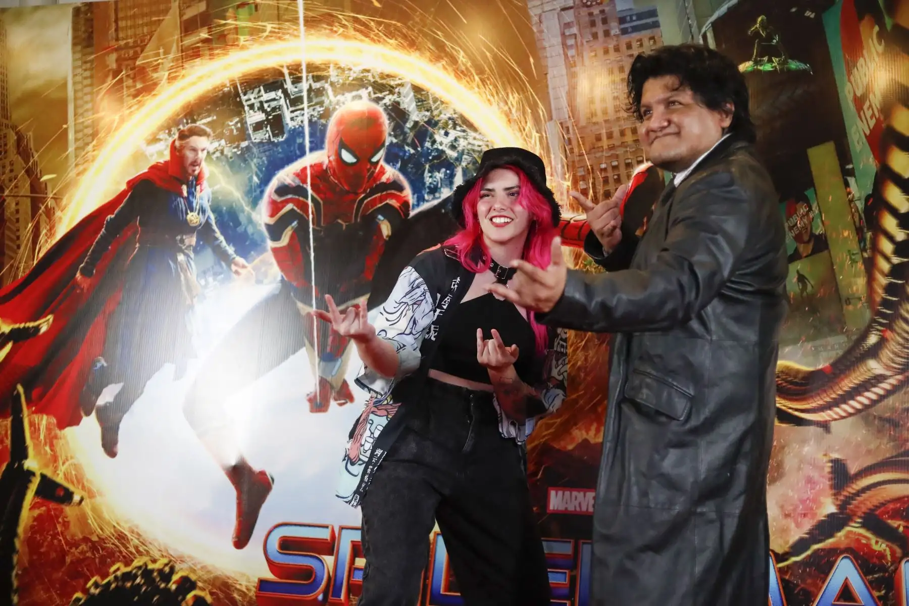 Fánaticos de Spiderman asistieron al avant premiere de la película “Spiderman: No Way Home” en Miraflores. Foto: ANDINA/Renato Pajuelo