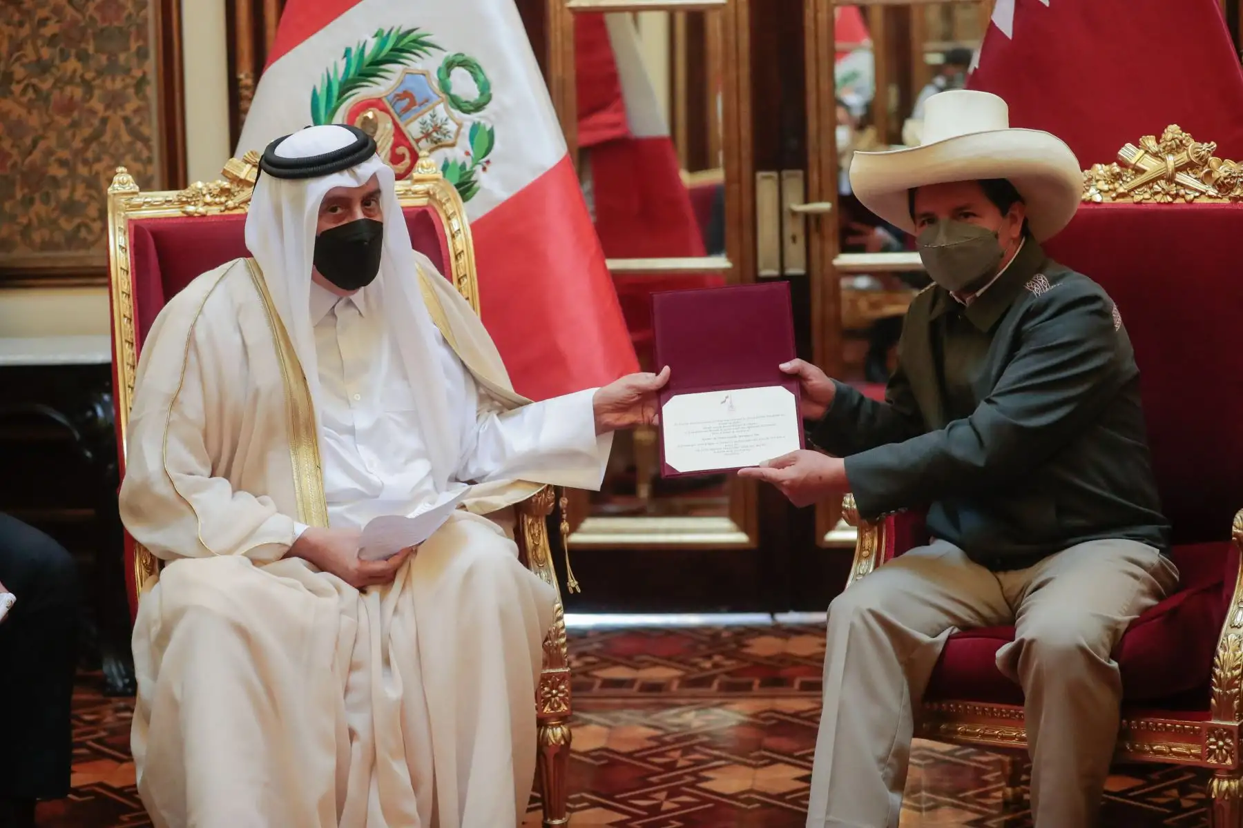 Presidente de la República, Pedro Castillo recibe cartas credenciales de los embajadores de Suiza, Cuba, Qatar y Grecia, que oficializan sus labores diplomáticas en el país.
Foto: ANDINA/Prensa Presidencia