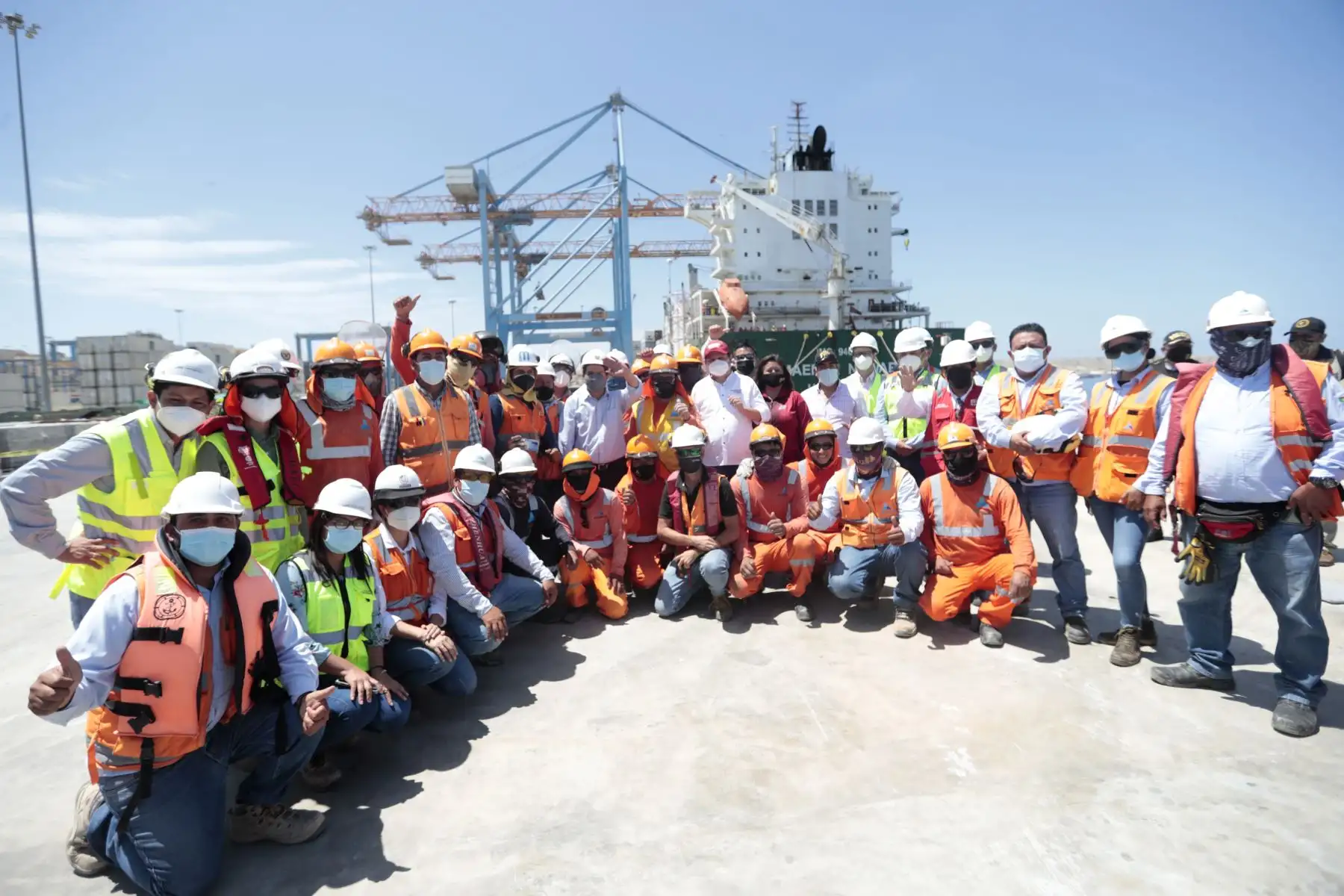 Presidente Pedro Castillo inspecciona los trabajos de ampliación del Terminal Portuario de Paita.
Foto: ANDINA/ Presidencia
