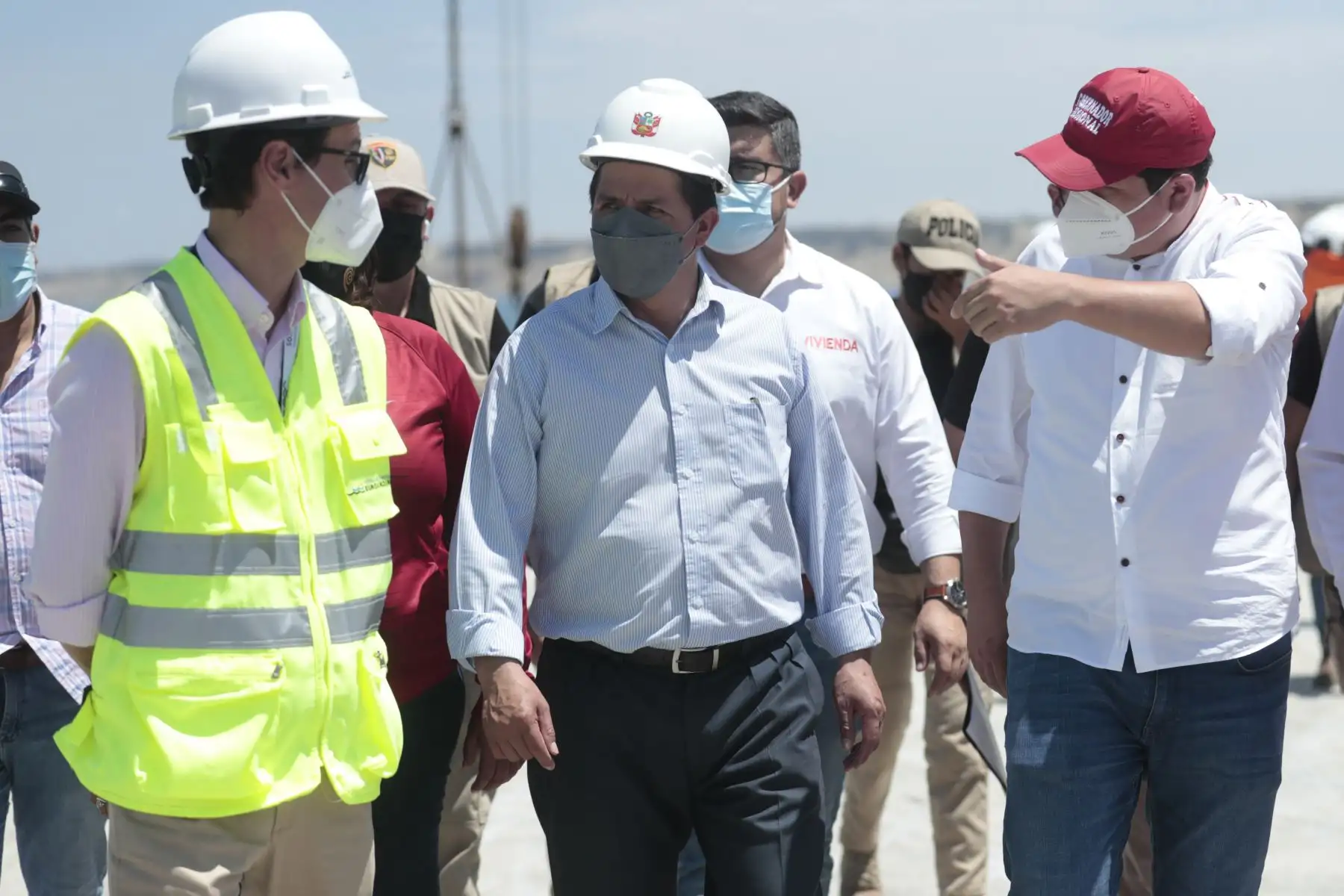 Presidente Pedro Castillo inspecciona los trabajos de ampliación del Terminal Portuario de Paita.
Foto: ANDINA/ Presidencia