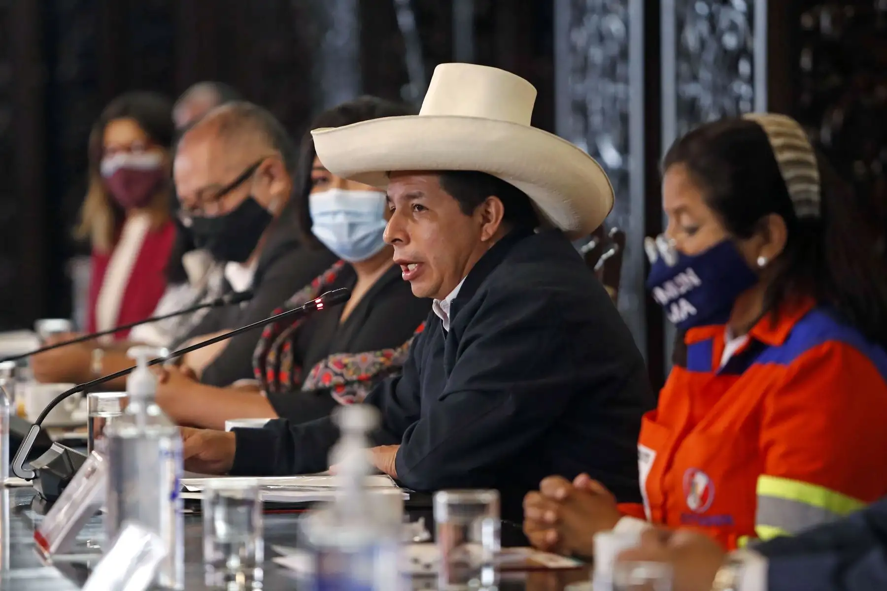 Presidente de la República Pedro Castillo, participa de la ceremonia de lanzamiento de la Escuela Nacional de Estudios Sindicales, organizado por el Ministerio de Trabajo y Promoción del Empleo – MTPE. Foto: ANDINA/Presidencia Perú