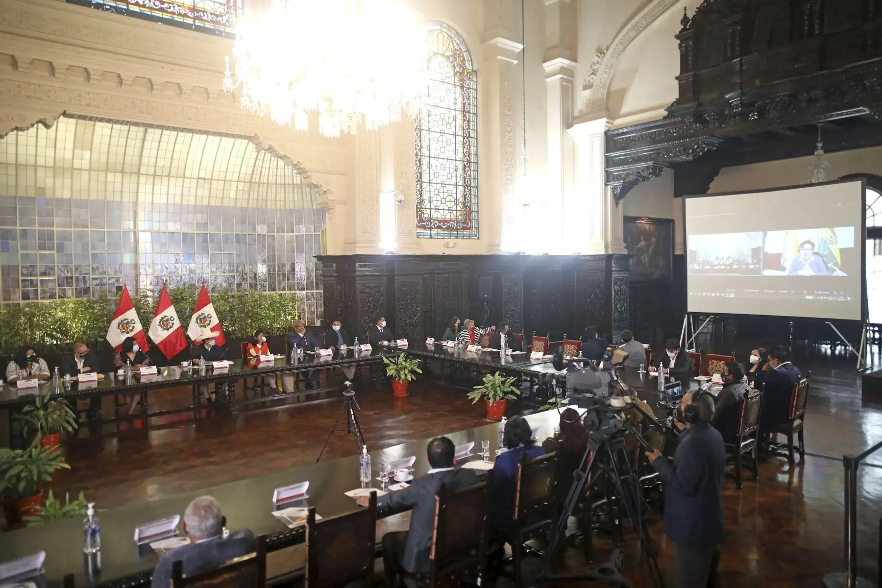 Presidente de la República Pedro Castillo, participa de la ceremonia de lanzamiento de la Escuela Nacional de Estudios Sindicales, organizado por el Ministerio de Trabajo y Promoción del Empleo – MTPE. Foto: ANDINA/Presidencia Perú