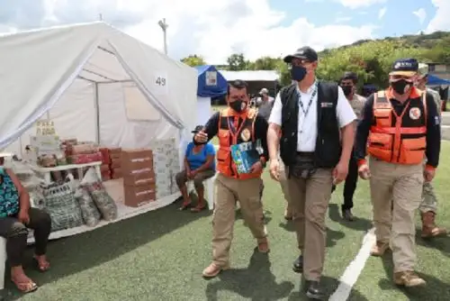 La comitiva del sector Defensa visitó el centro poblado de San Isidro, en el distrito de La Peca, provincia de Bagua, una de las zonas más afectadas por el terremoto. Foto: ANDINA/Mindef