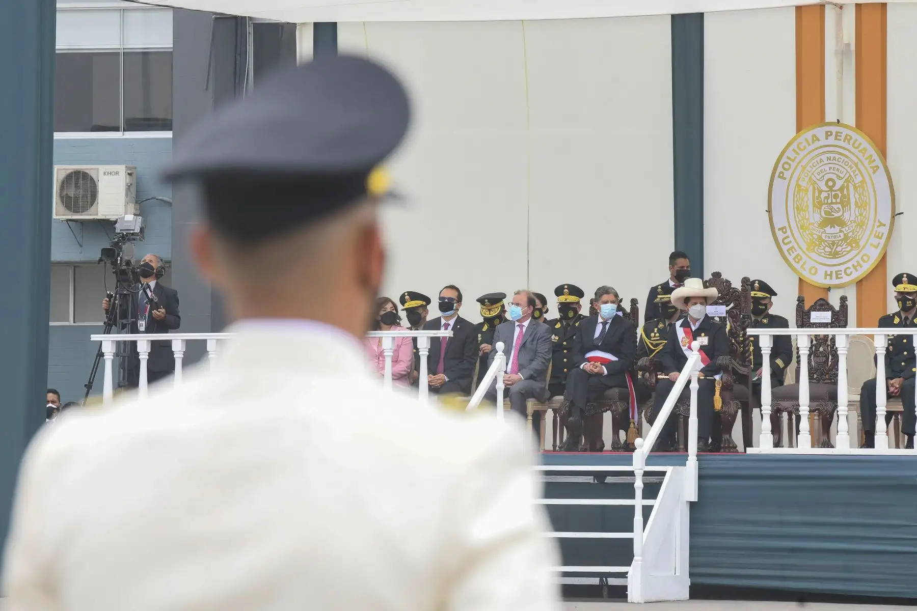 Presidente de la República, Pedro Castillo, asiste a la ceremonia de graduación de los cadetes de la Escuela de Oficiales de la PNP.
Foto: Andina/Presidencia Perú