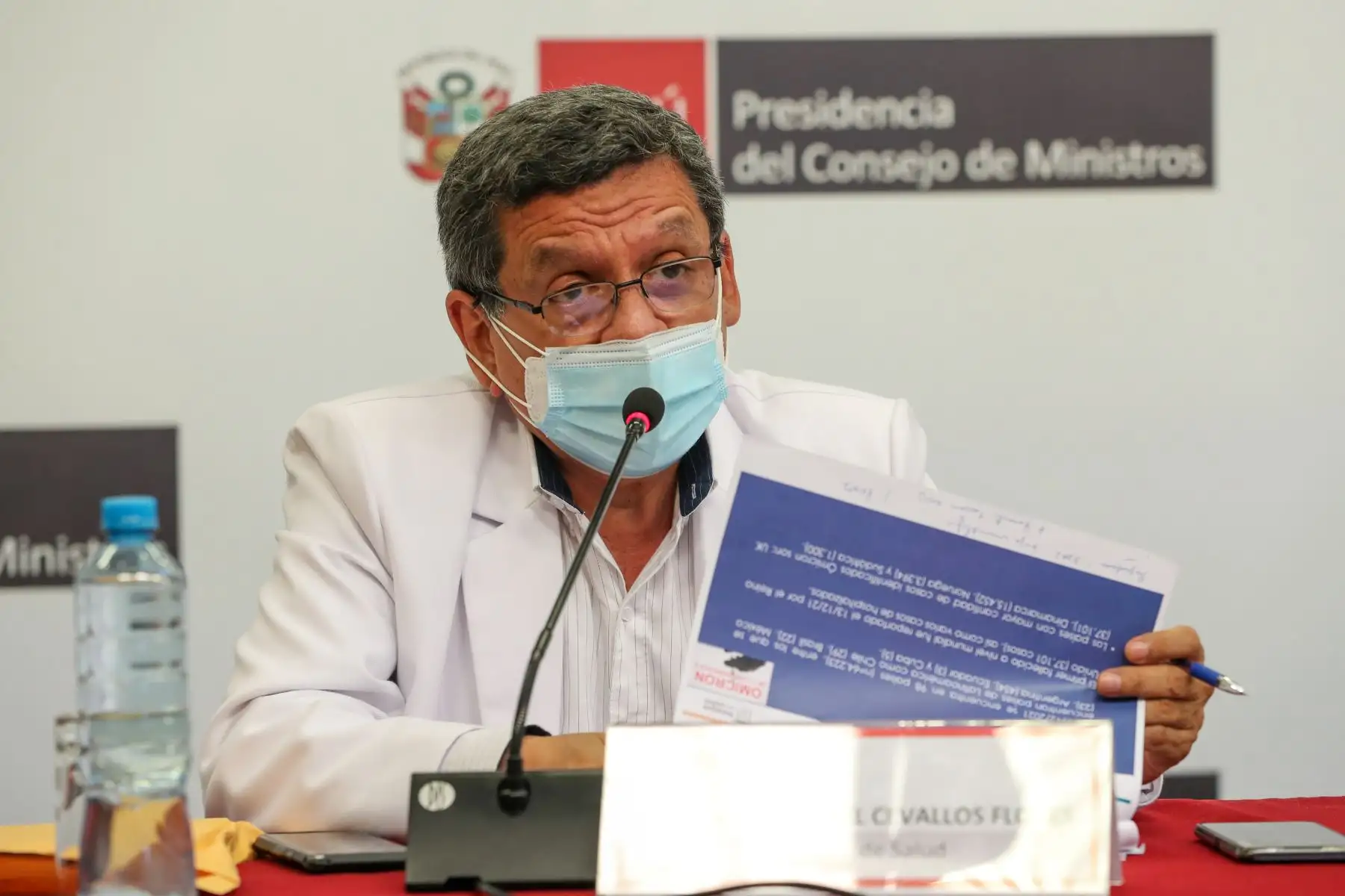 La presidenta del Consejo de Ministros, Mirtha Vásquez, brinda una conferencia de prensa, junto a ministros de Estado, para informar a la ciudadanía sobre las decisiones adoptadas en el Consejo de Ministros. Foto: PCM