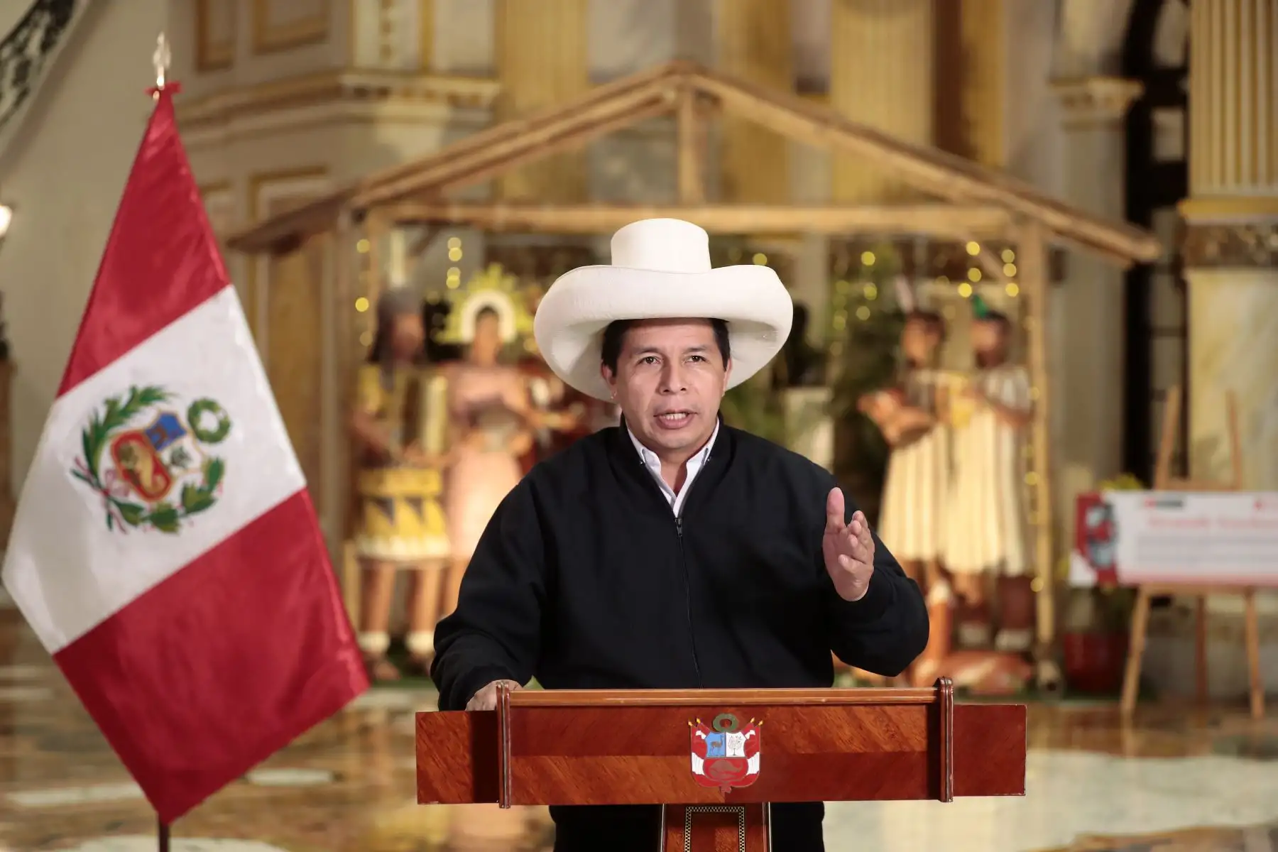 Presidente Pedro Castillo brinda mensaje por Navidad.
Foto: ANDINA/Prensa Presidencia