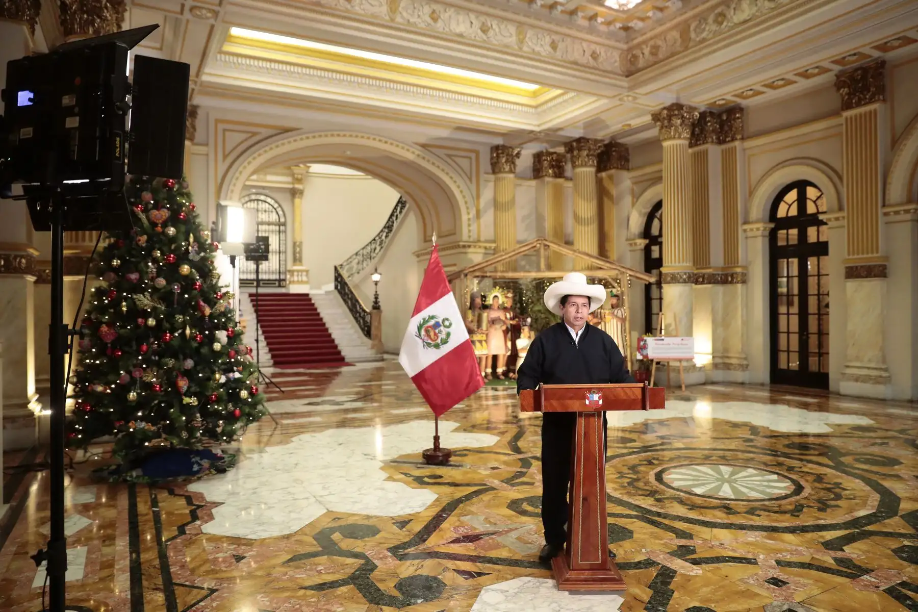 Presidente Pedro Castillo brinda mensaje por Navidad.
Foto: ANDINA/Prensa Presidencia