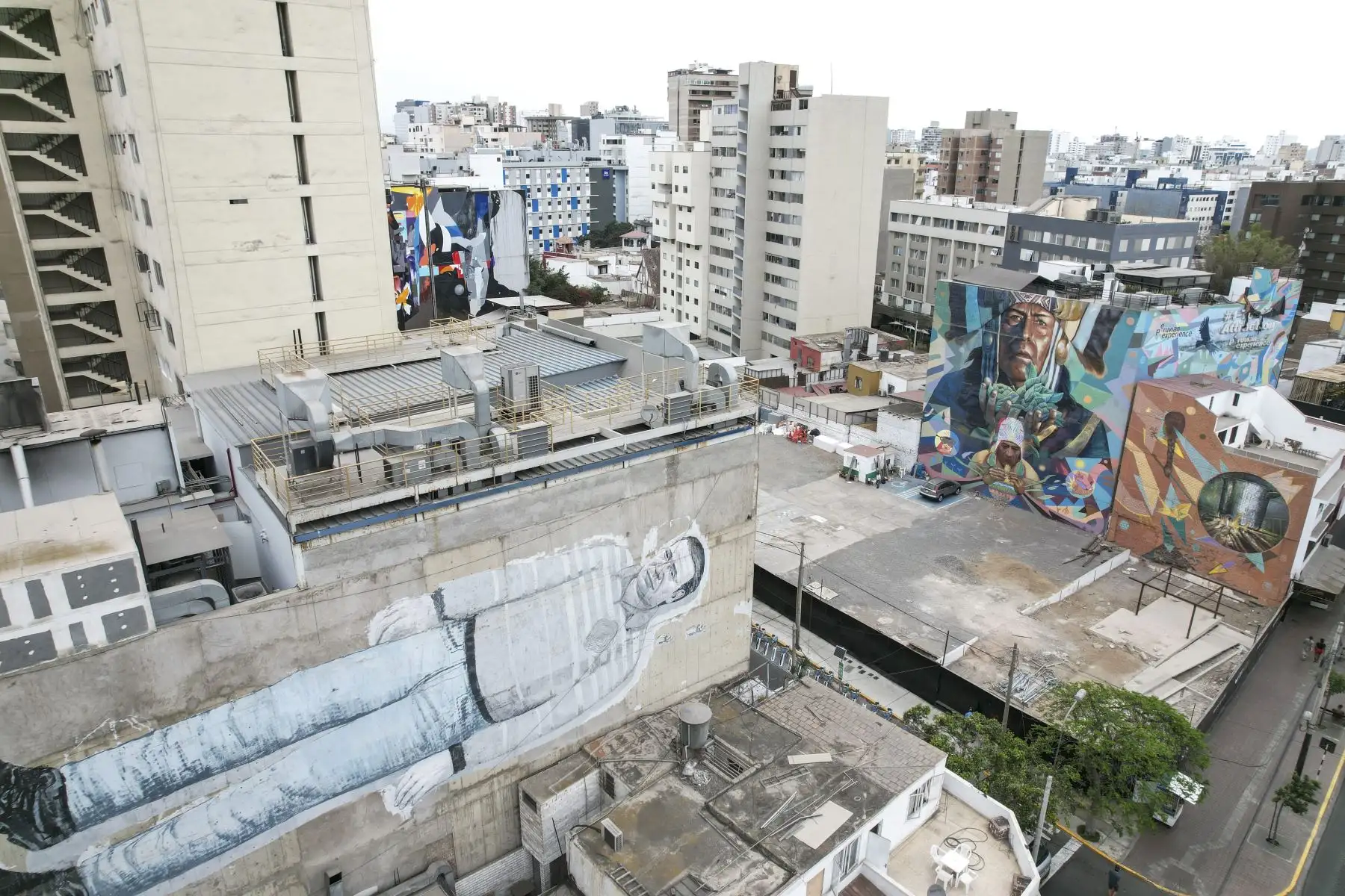 Murales pintados por artistas urbanos se exhiben en paredes de edificios y casas de Miraflores. Los jóvenes artistas imponen sus coloridas obras en paredes que anteriormente lucían vacías. Foto: ANDINA/Jhonel Rodríguez Robles
