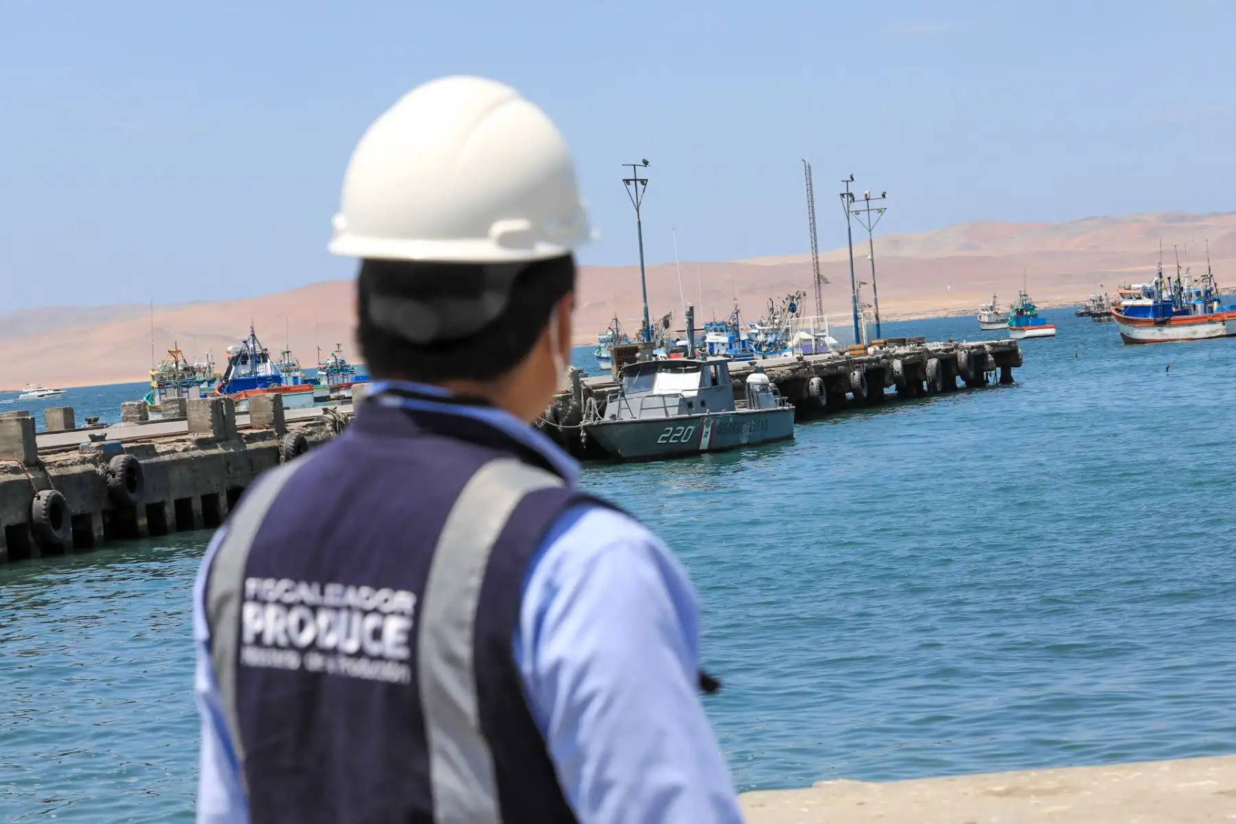 El ministro de la Producción, Jorge Luis Prado, realizó una visita al Desembarcadero Pesquero Artesanal La Puntilla, en Paracas, a fin de supervisar la infraestructura pesquera y los servicios que brinda a los pescadores de la localidad.
Foto: Produce
