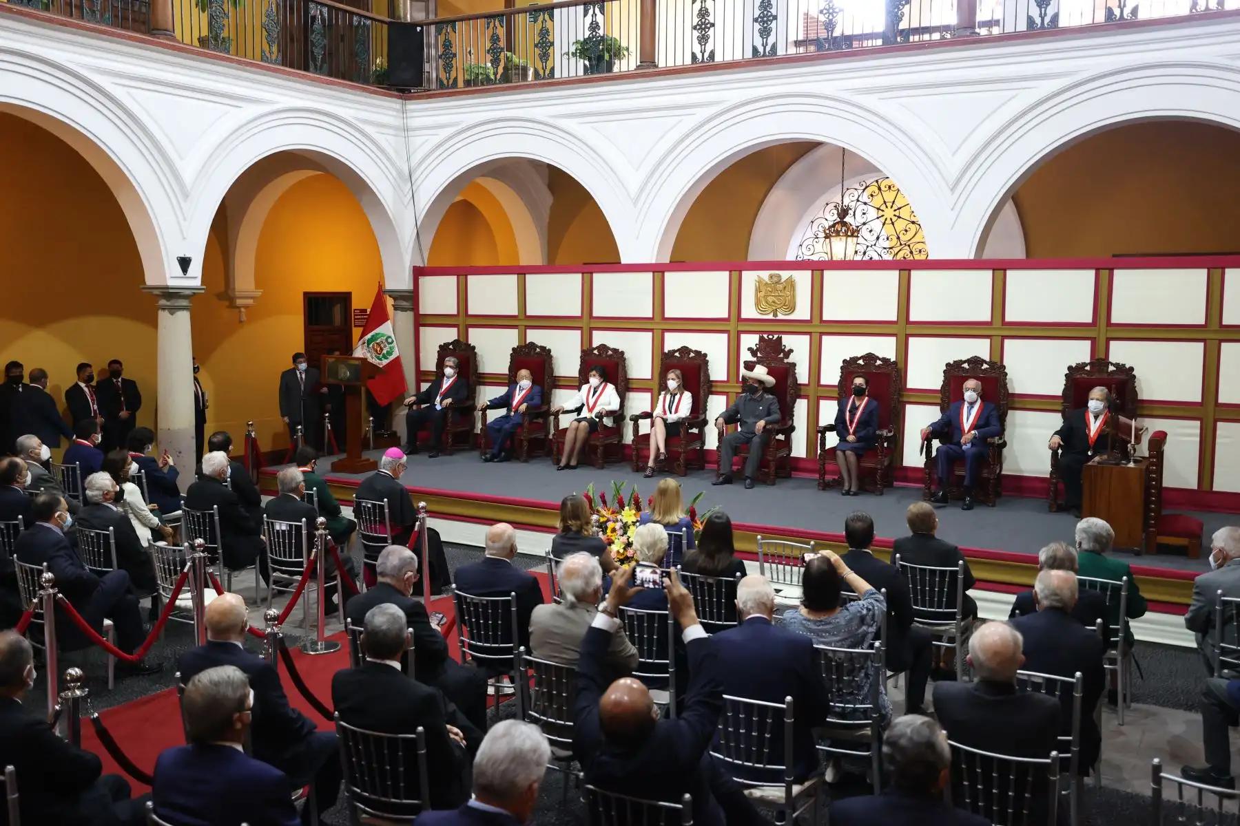 El presidente Pedro Castillo participa en la ceremonia de apertura del año jurisdiccional del Tribunal Constitucional. Foto: ANDINA/ Jhonel Rodríguez