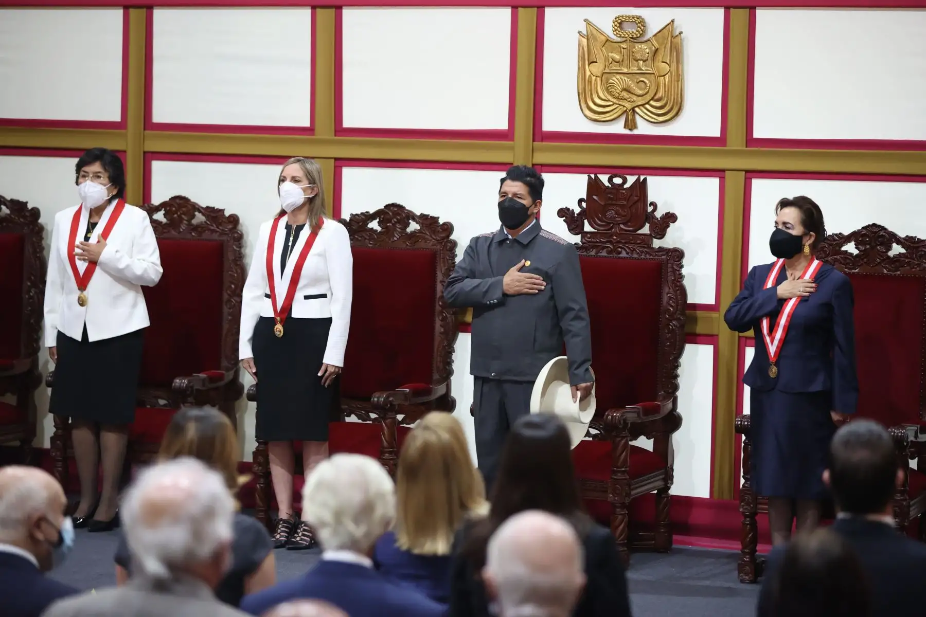 El presidente Pedro Castillo participa en la ceremonia de apertura del año jurisdiccional del Tribunal Constitucional. Foto: ANDINA/ Jhonel Rodríguez