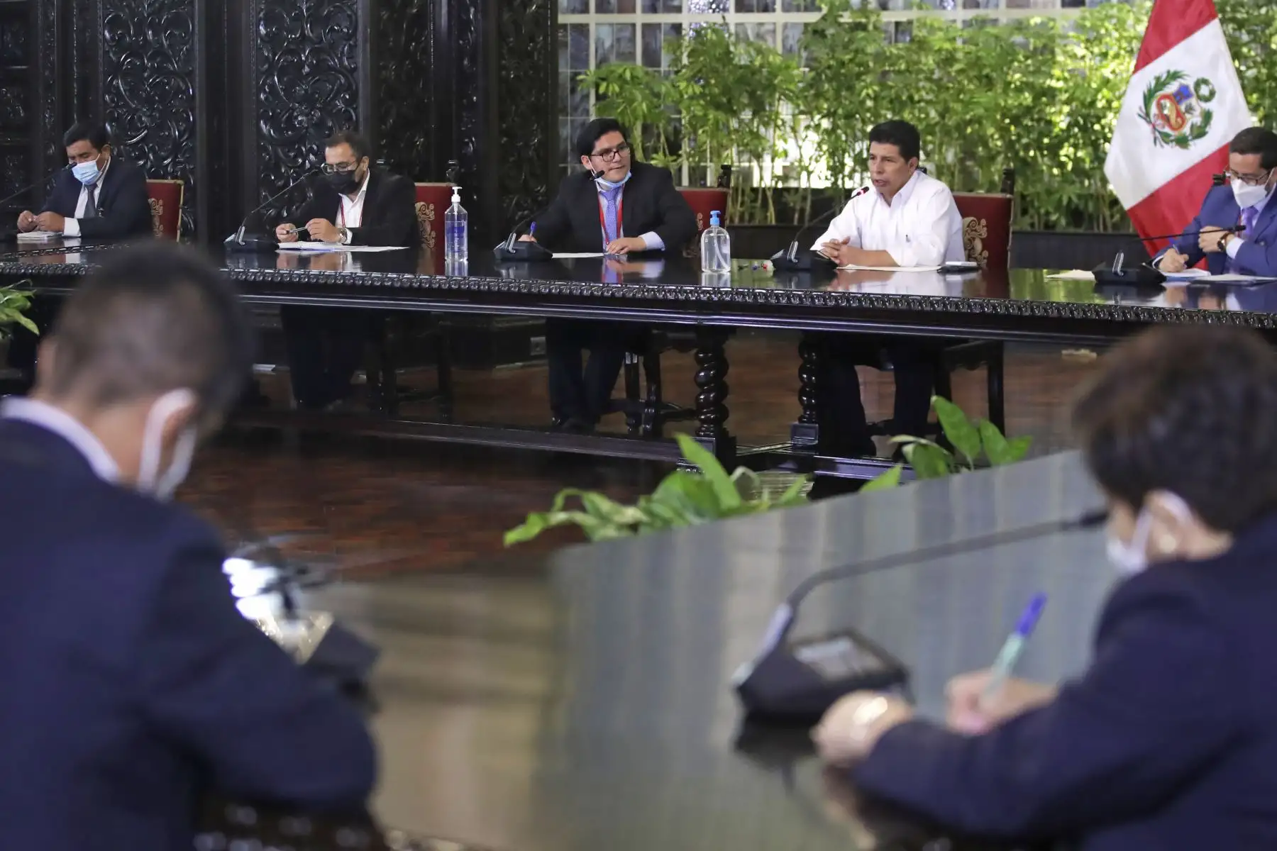 Jefe de Estado, Pedro Castillo, se reúne con los nuevos prefectos en Palacio de Gobierno.
Foto: ANDINA/ Presidencia Perú