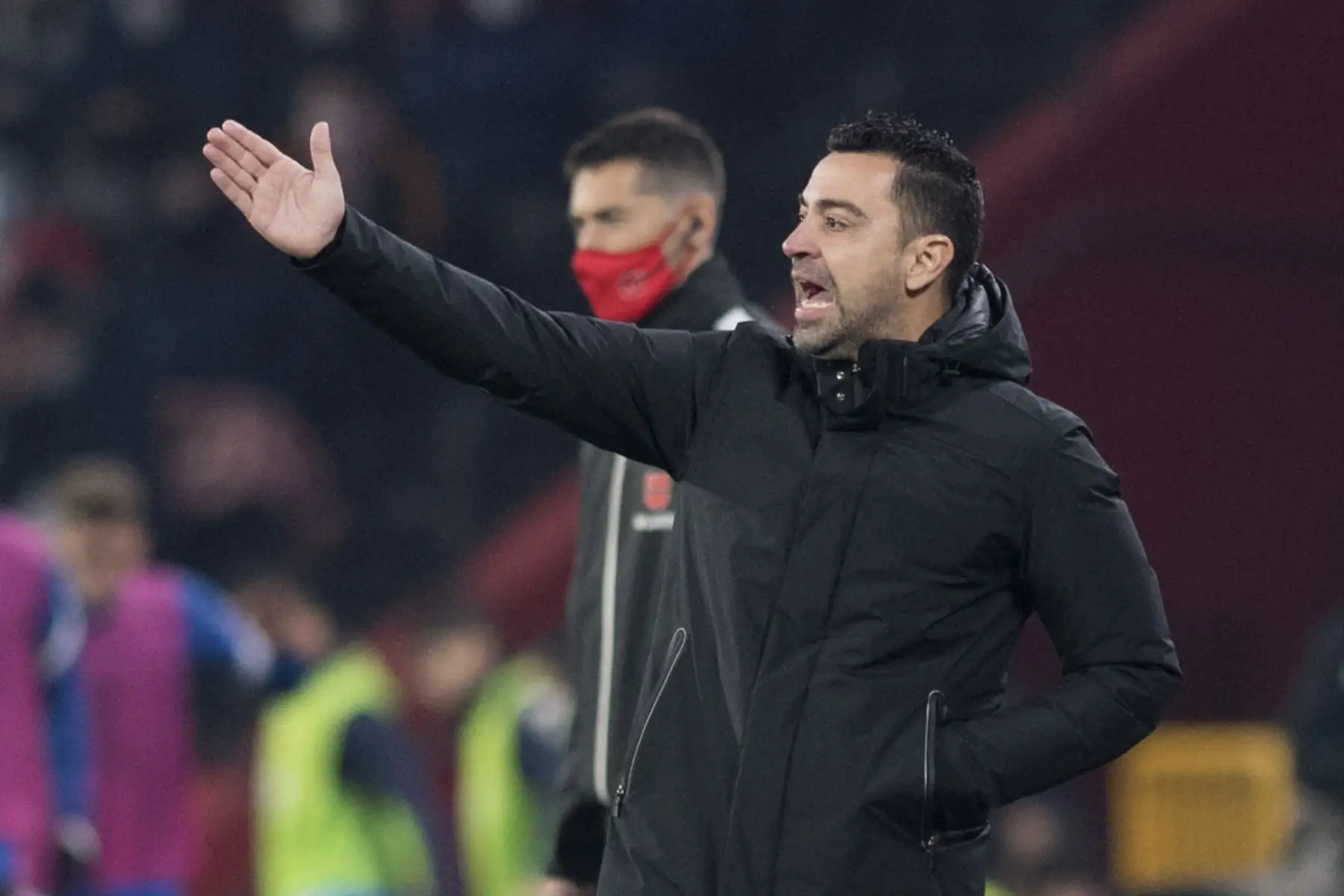 El técnico español del Barcelona, Xavi Hernández, reacciona durante el partido de la liga española. Foto: AFP