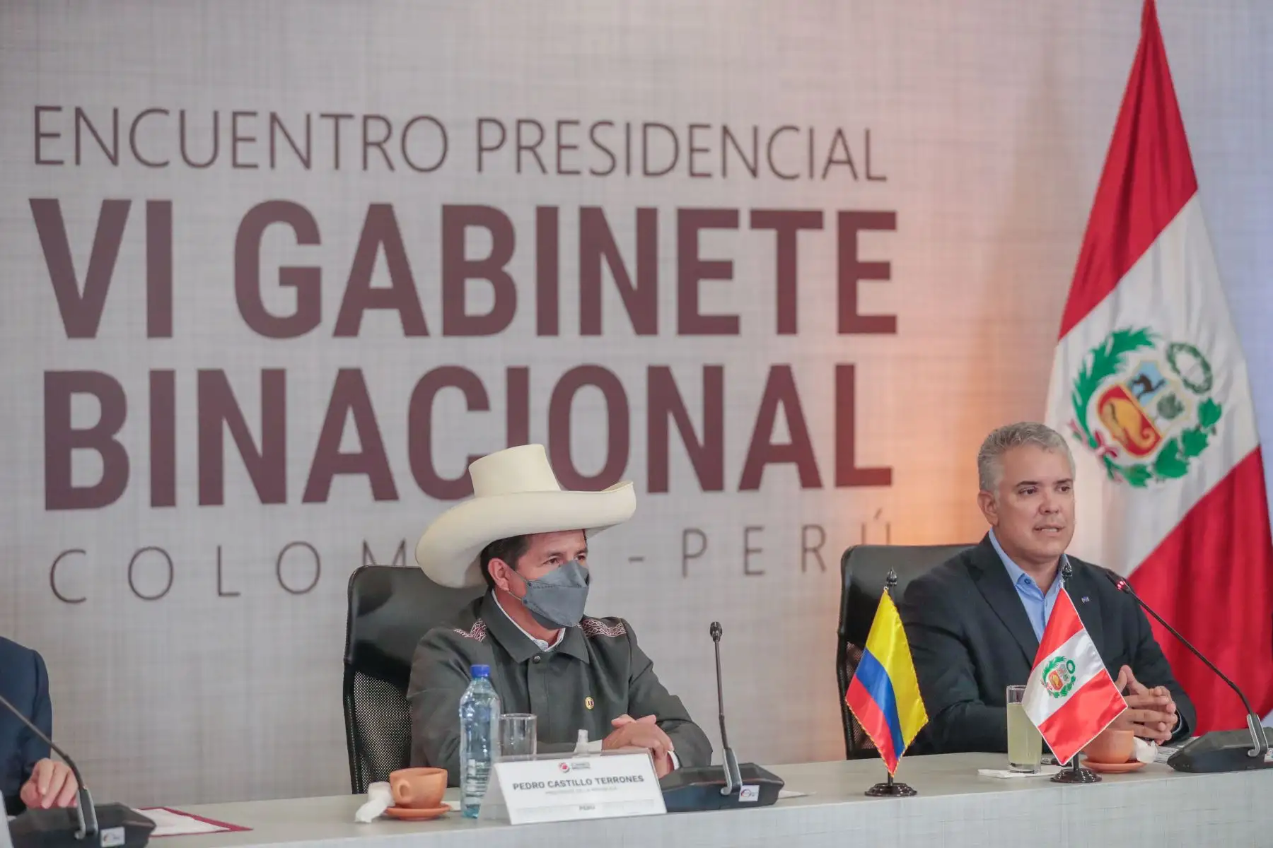 El jefe de Estado, PedroCastillo y su homólogo colombiano, Ivan Duque, presidieron el Encuentro Presidencial y VI Gabinete Binacional Perú-Colombia, en Villa de Leyva, Boyacá, Colombia.
Foto: ANDINA/Presidencia Perú
