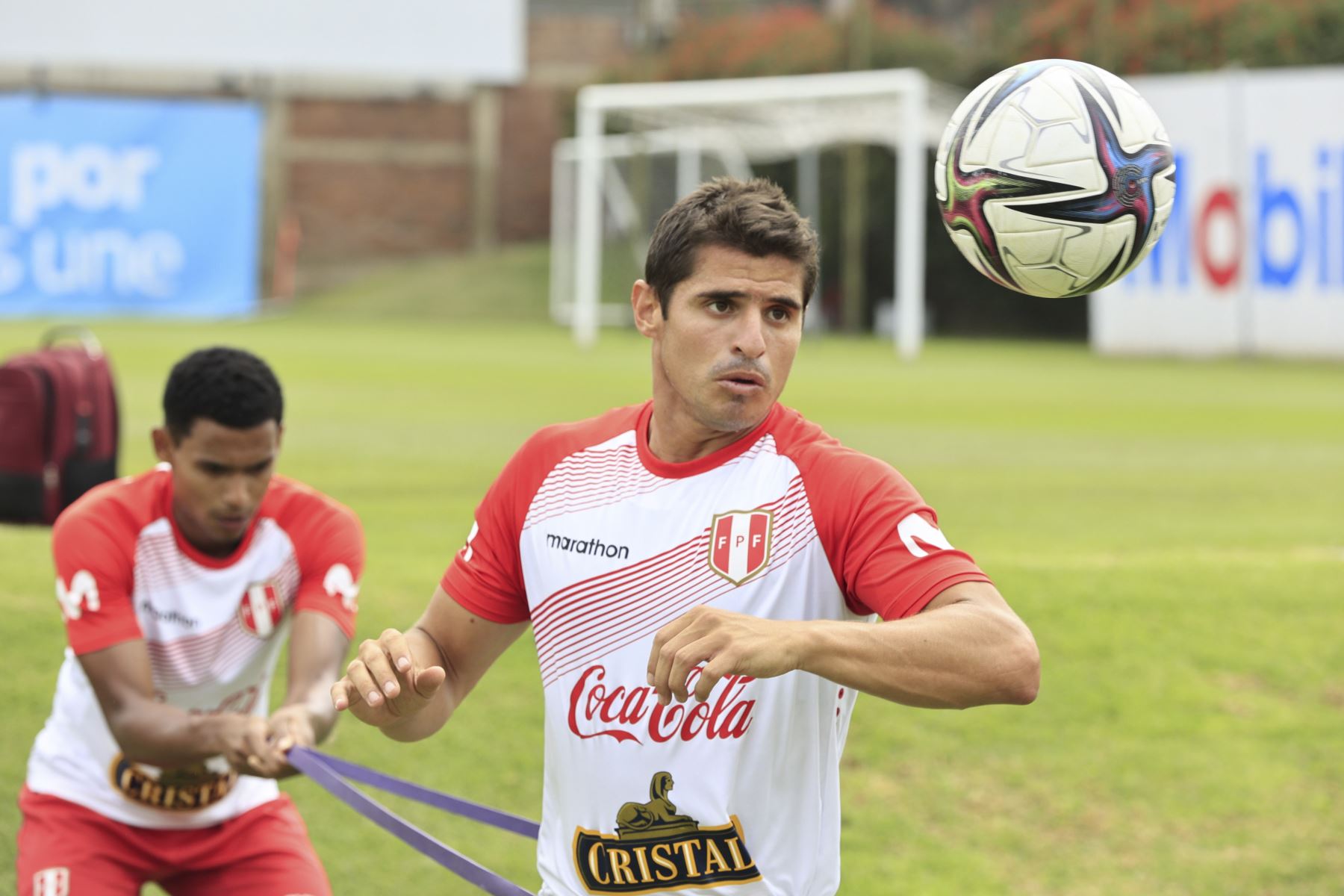 Aldo Corzo de la Selección peruana realiza sus entrenamientos en la Videna previo al primer amistoso frente a Panamá este domingo con miras al Mundial Qatar 2022. Foto: FPF