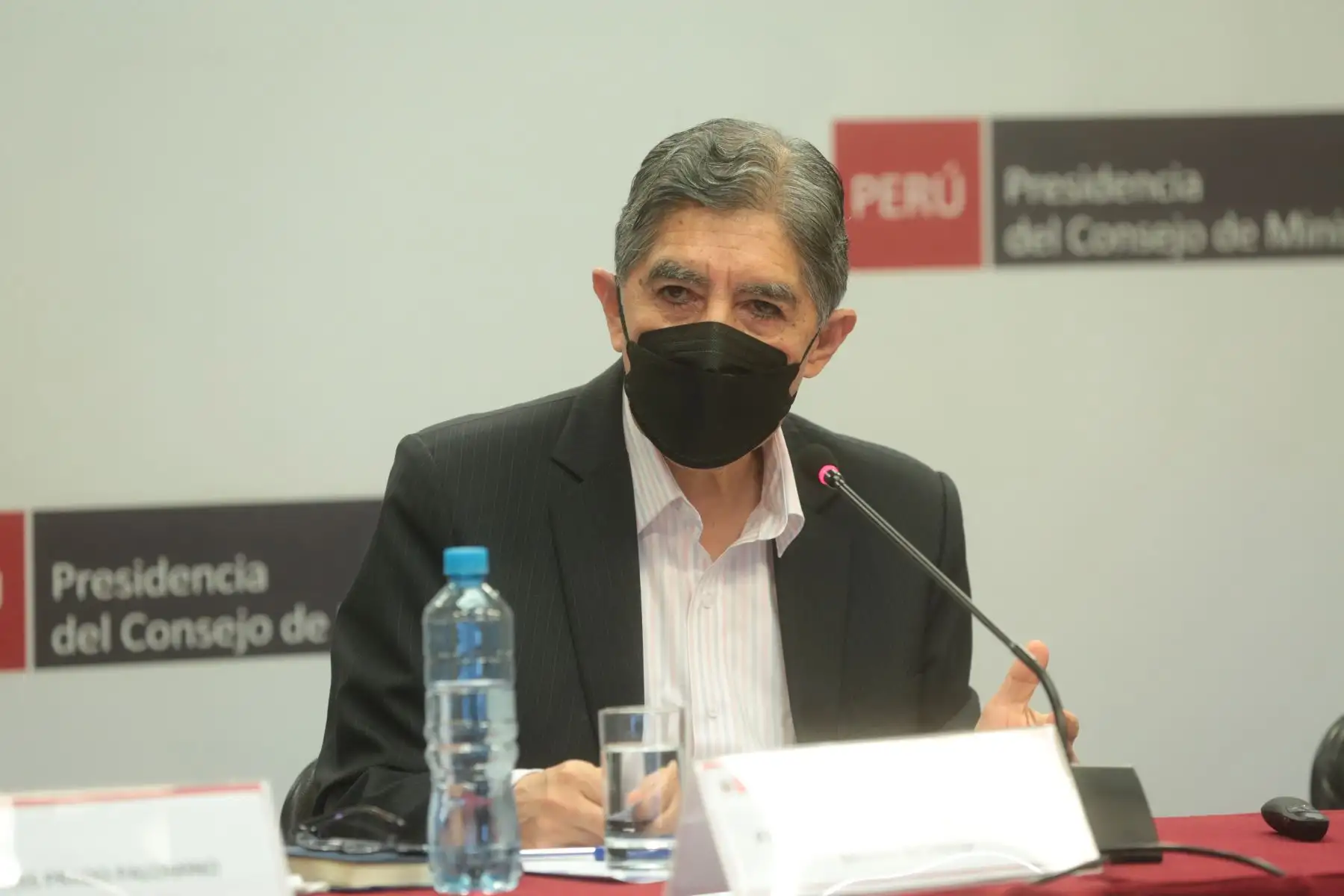 Conferencia de prensa de los ministros del Interior, Avelino Guillén, de la Producción, Jorge Luis Prado y del Ambiente, Rubén Ramírez, para informar el balance de gestión del 2021 y las perspectivas de sus sectores para este nuevo año. Foto: PCM