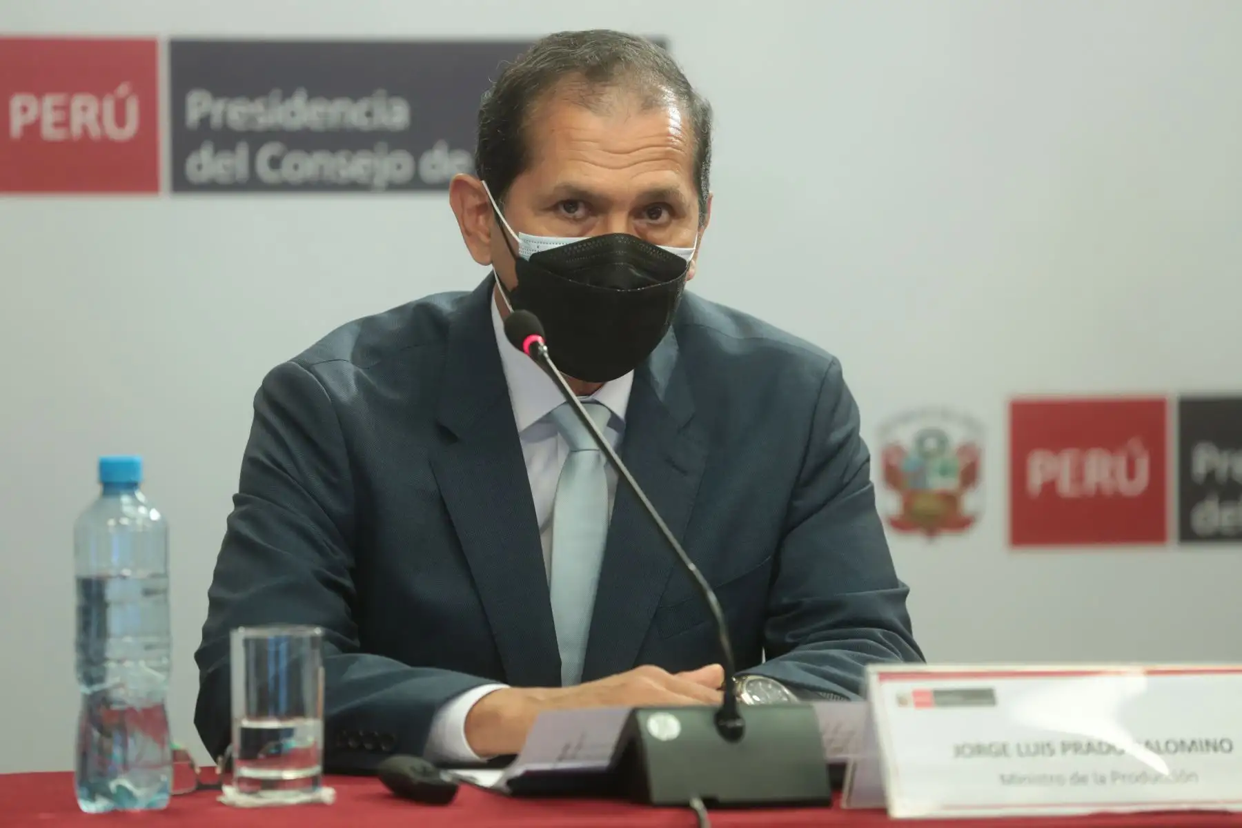 Conferencia de prensa de los ministros del Interior, Avelino Guillén, de la Producción, Jorge Luis Prado y del Ambiente, Rubén Ramírez, para informar el balance de gestión del 2021 y las perspectivas de sus sectores para este nuevo año. Foto: PCM