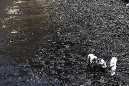 Playas contaminadas con petróleo. ANDINA/Jhonel Rodríguez Robles
