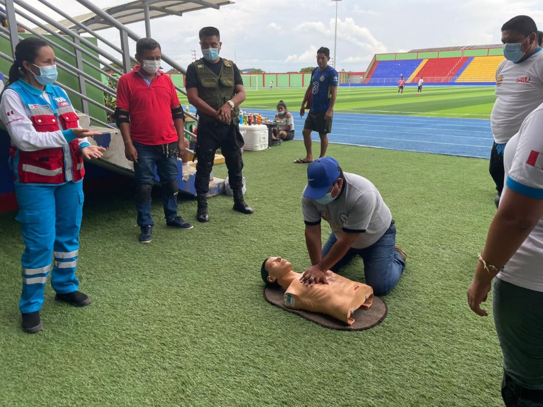 Especialistas del SAMU del Ministerio de Salud capacitaron al personal de primera respuesta de la provincia de Alto Amazonas, región Loreto, en la atención de emergencias. ANDINA/Difusión