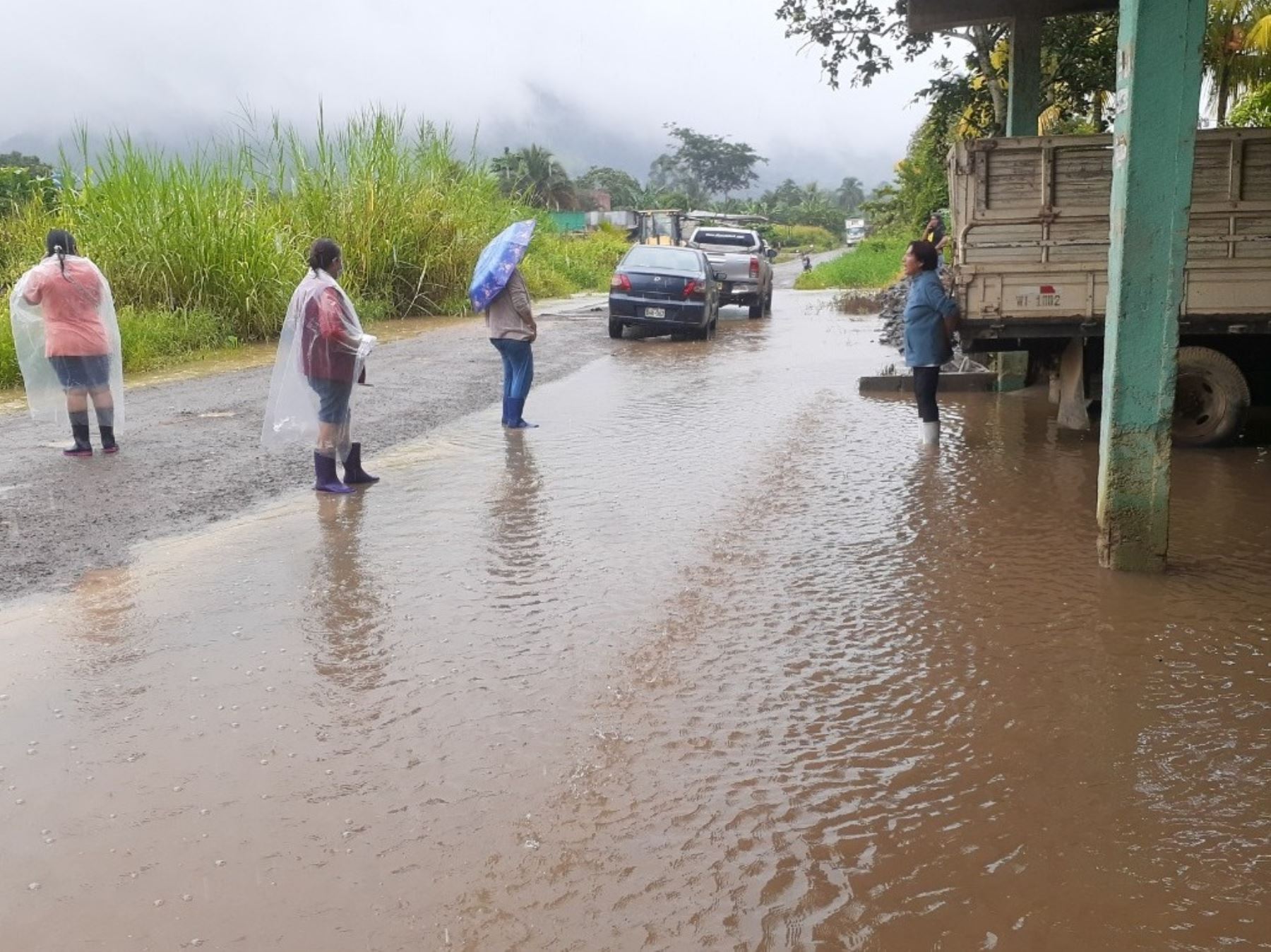 Lluvias intensas registradas hoy inundaron varias viviendas y terrenos de cultivo ubicados en el distrito de Río Negro, provincia de Satipo, región Junín. Foto: ANDINA/Difusión.