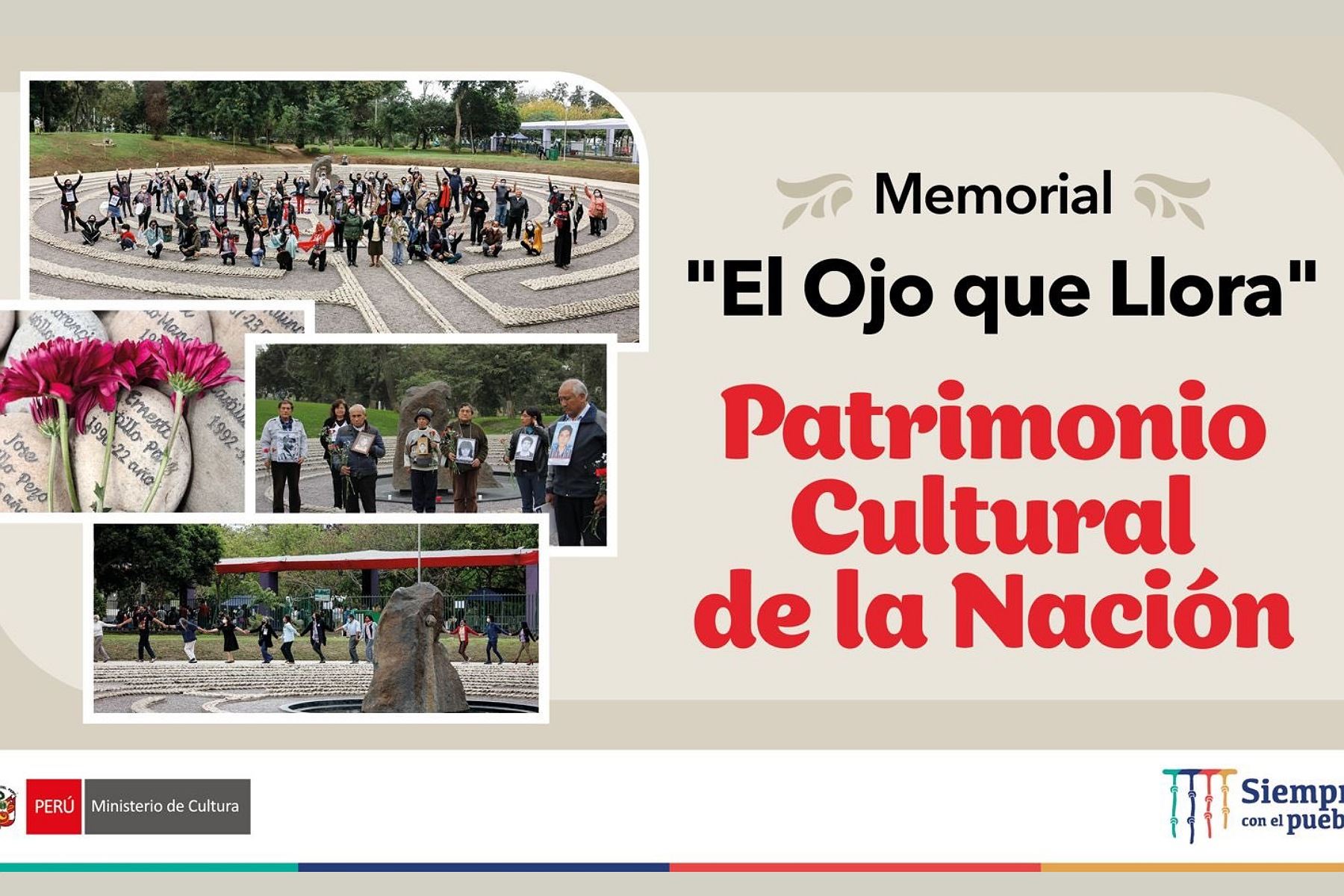 MinCul declara Patrimonio Cultural de la Nación al Memorial “El Ojo que Llora”. Foto: Difusión