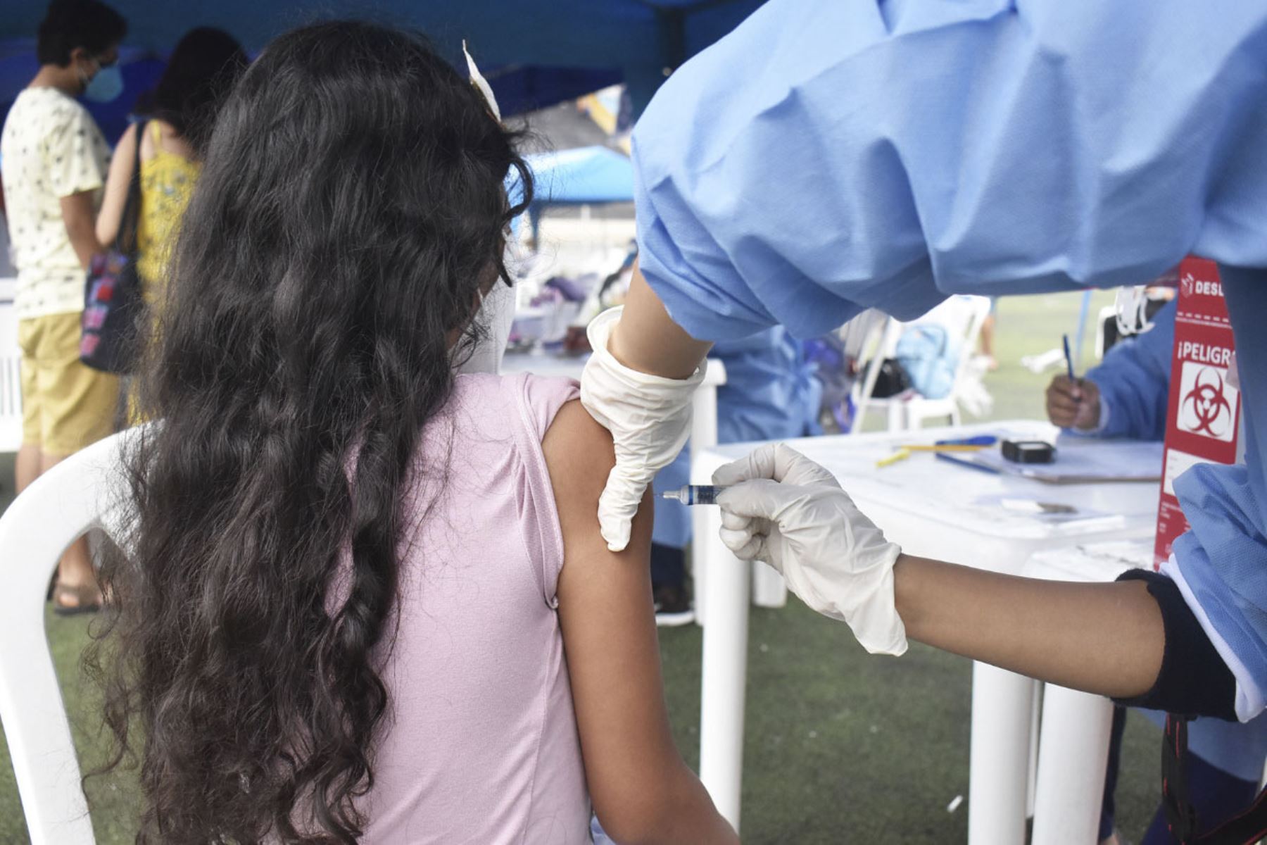 Vacunación contra la covid-19 a niños de 5 a 11 años. Foto: ANDINA/Difusión