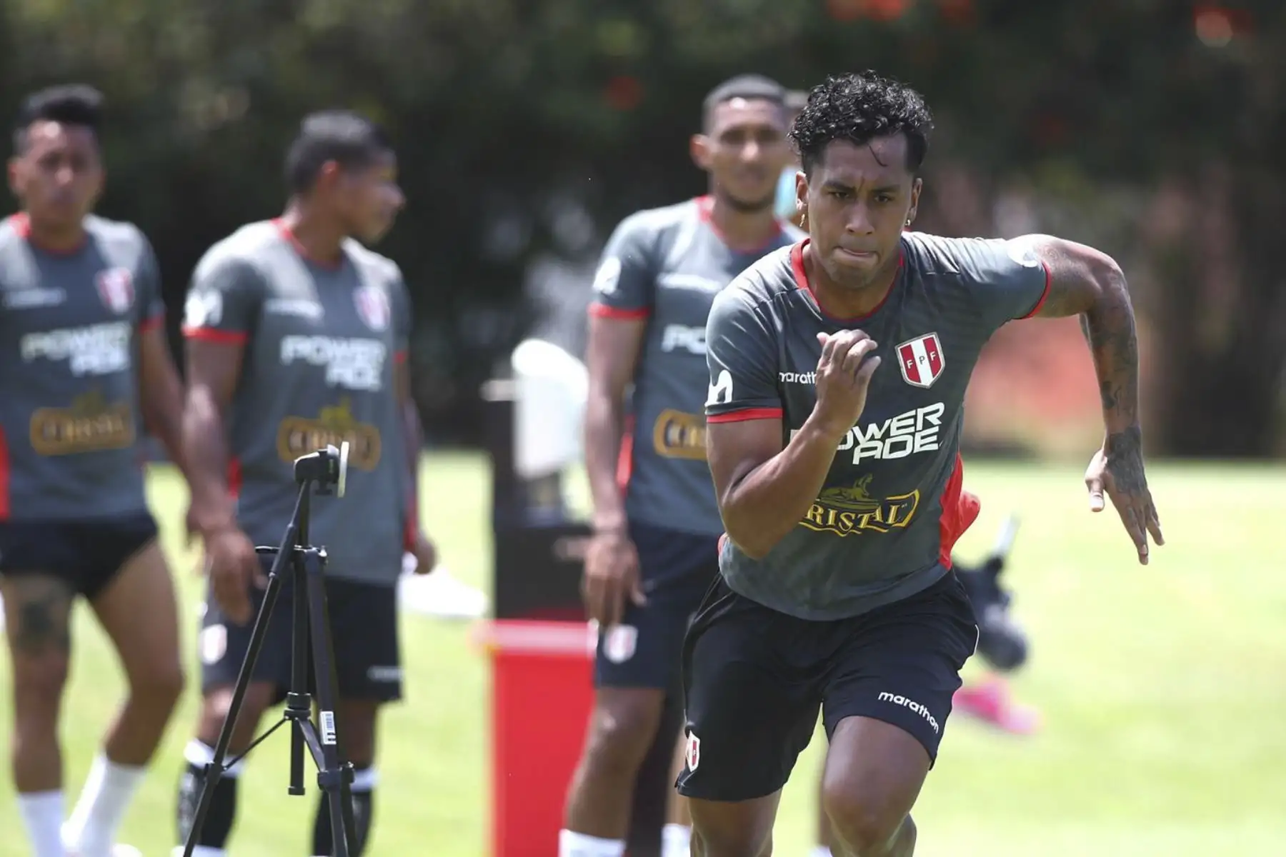 Esta mañana, los seleccionados iniciaron los entrenamientos con trabajos físicos y luego realizaron una práctica de fútbol bajo las órdenes del profesor Ricardo Gareca.
Foto: ANDINA/FPF