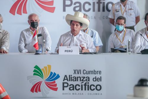 Presidente Pedro Castillo participa en la sesión plenaria de la XVI Cumbre de la Alianza del Pacífico