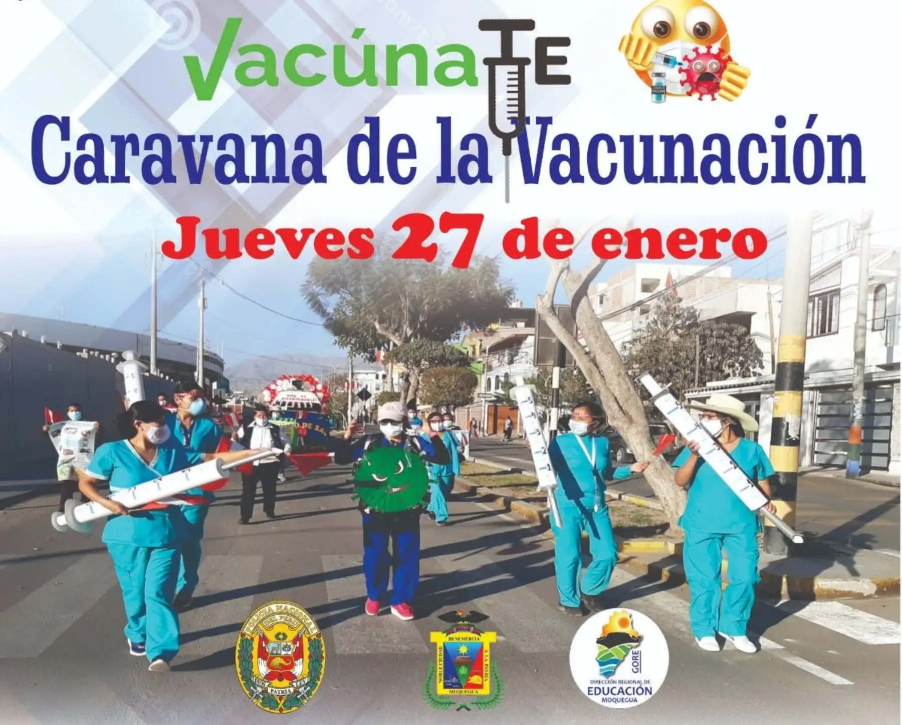 Covid-19: con caravana Moquegua promoverá la vacunación de niños de 5 a 11 años.