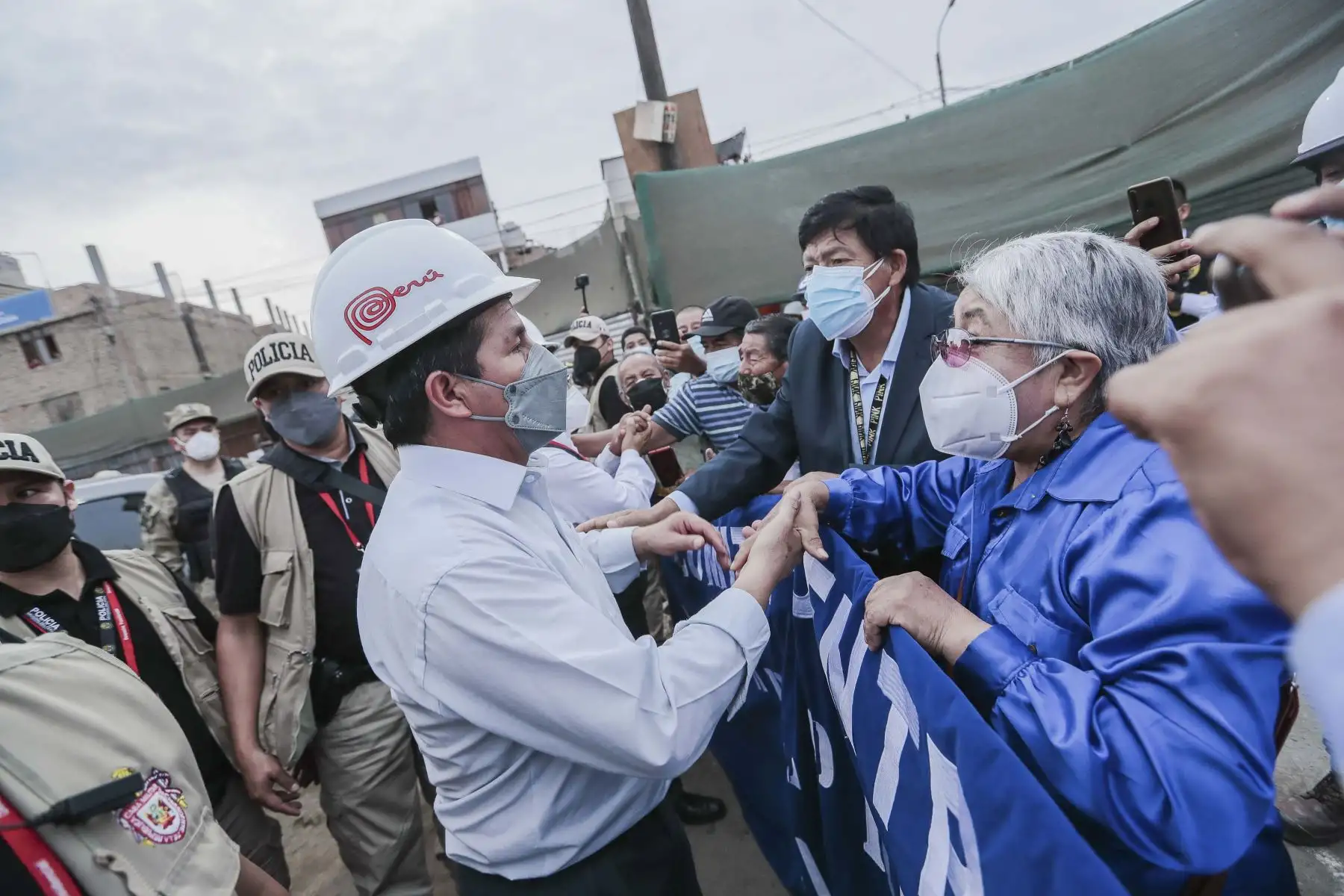 Presidente de la República, Pedro Castillo, llegó a ciudad de Chimbote para supervisar los avances de la construcción del Hospital II-E Progreso. Foto: Presidencia Perú