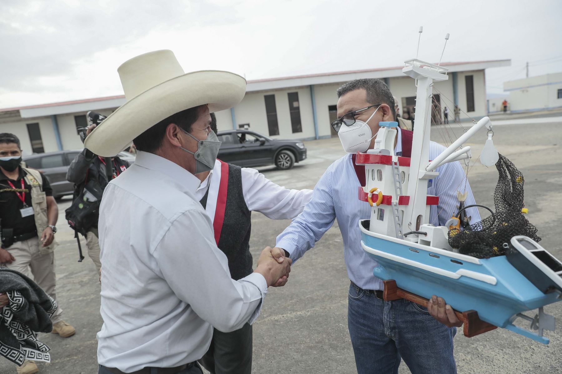 Presidente de la República, Pedro Castillo, llegó a ciudad de Chimbote para supervisar los avances de la construcción del Hospital II-E Progreso. Foto: Presidencia Perú