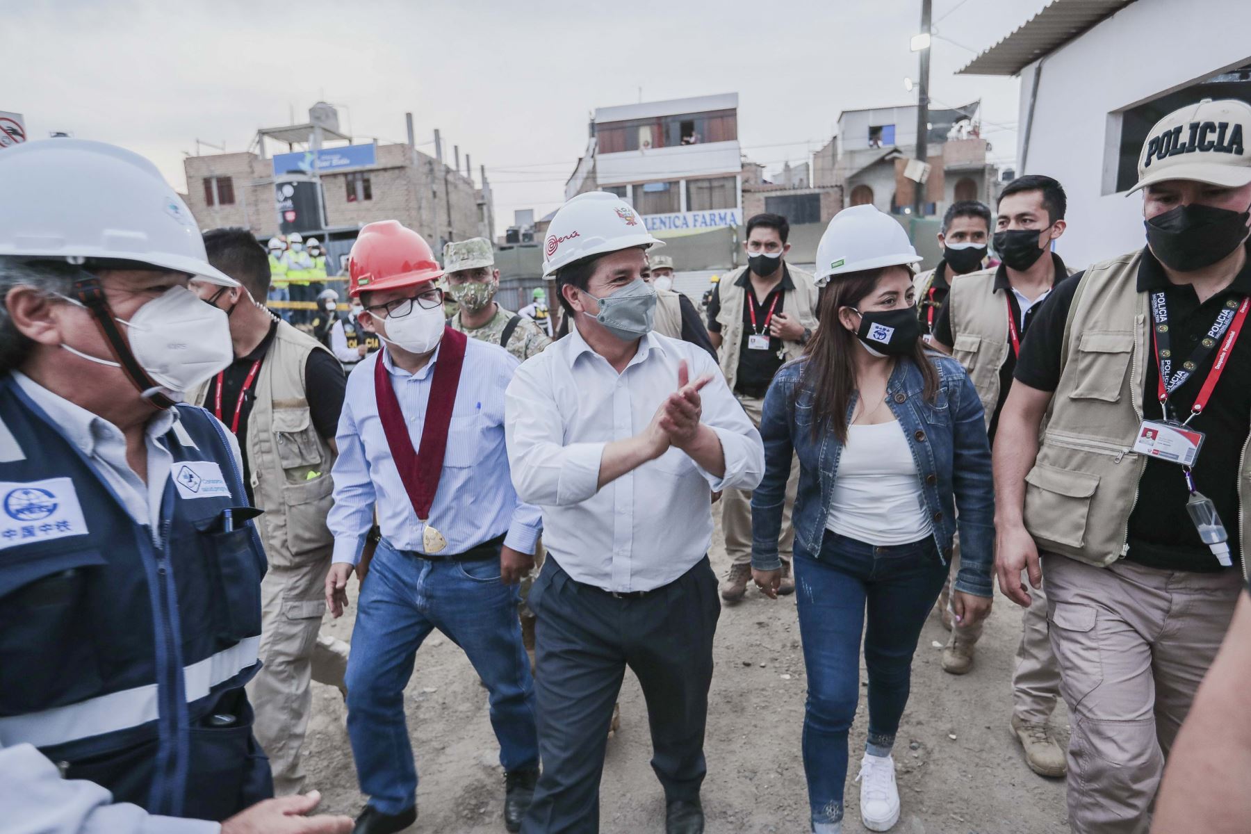 Presidente de la República, Pedro Castillo, llegó a ciudad de Chimbote para supervisar los avances de la construcción del Hospital II-E Progreso. Foto: Presidencia Perú