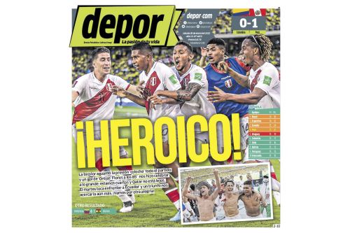 Así informa la prensa nacional el triunfo de Perú ante Colombia en Barranquilla