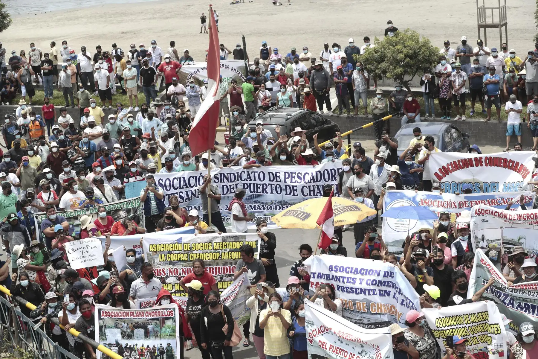 El presidente de la República, Pedro Castillo, visita puerto de Chancay, en la provincia de Huaral y sostiene diálogo con la población. Foto: ANDINA/Prensa Presidencia