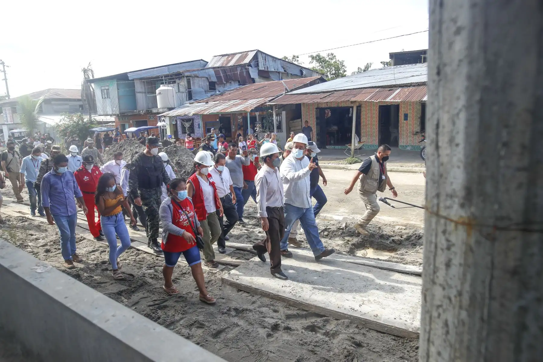 El presidente de la República, Pedro Castillo, supervisó esta mañana los avances de la construcción del mercado de Caballococha, en la región Loreto. Foto: ANDINA/Prensa Presidencia
