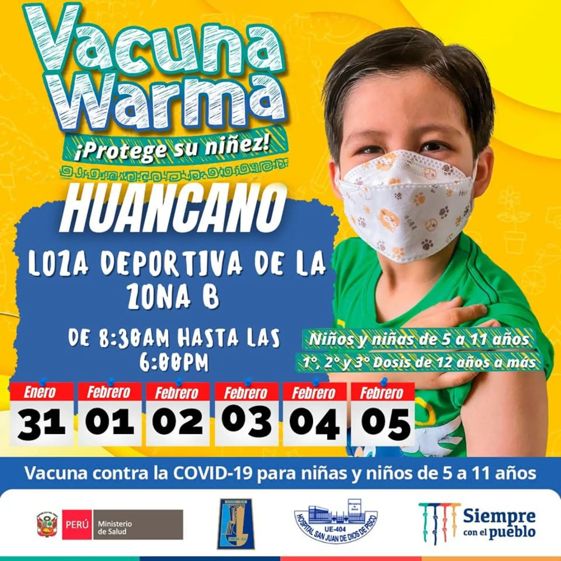Región Ica: más de 25,000 niños han sido vacunadas contra el covid-19
