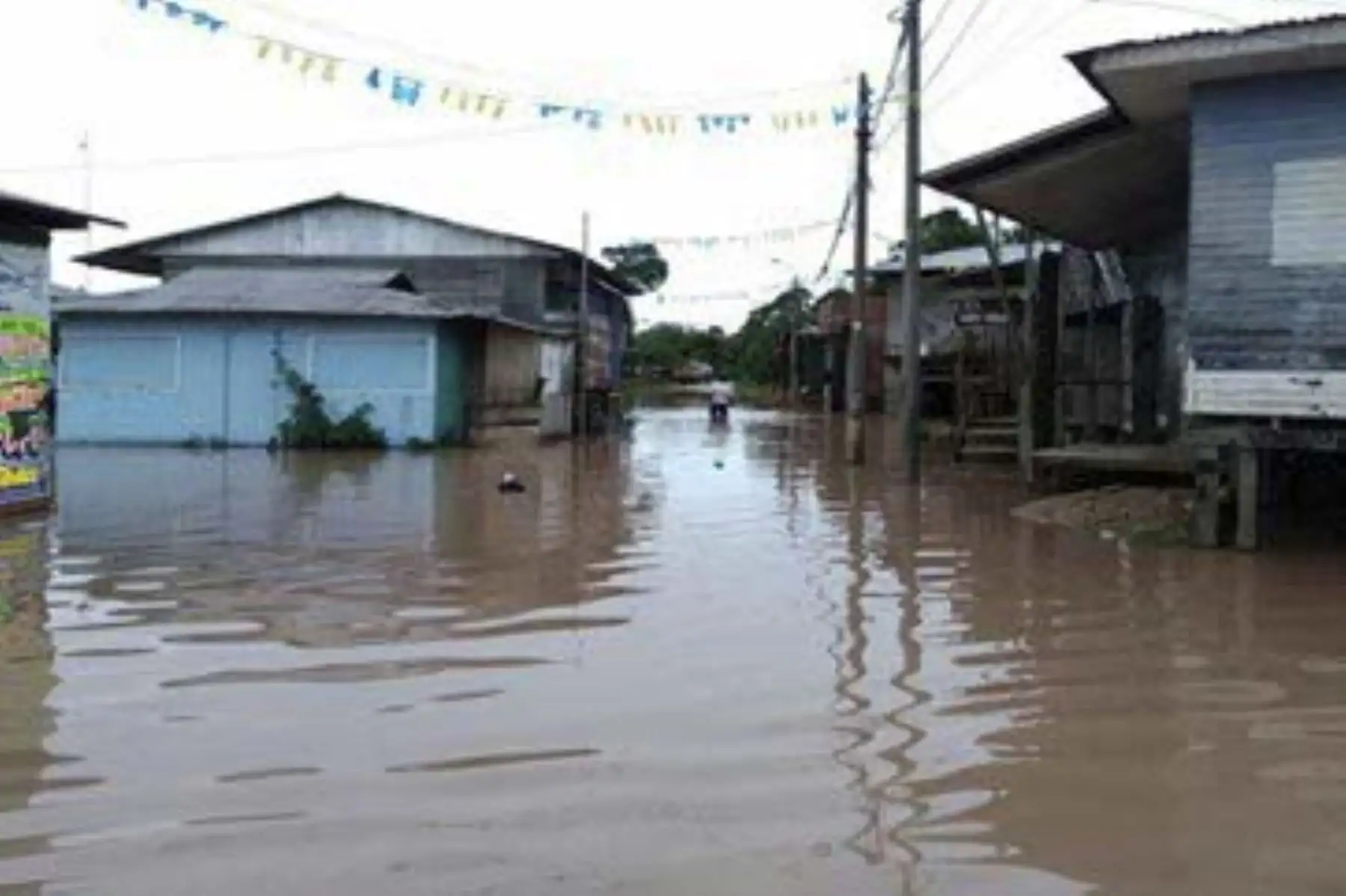 Las lluvias intensas ocasionaron el incremento del caudal del río Pachitea (Huánuco) y posterior desborde. Foto: ANDINA/Difusión