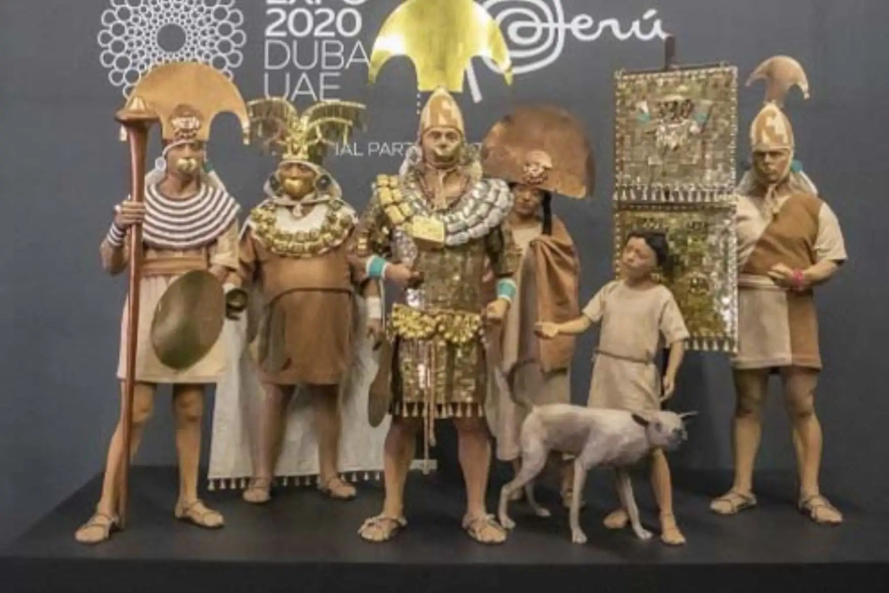 Réplicas de las joyas del gobernante moche se presentaron en Emiratos Árabes Unidos del 15 de diciembre al 31 de enero del 2022 en la exposición “Los mochicas, soberanos del desierto”. Foto: ANDINA/Difusión