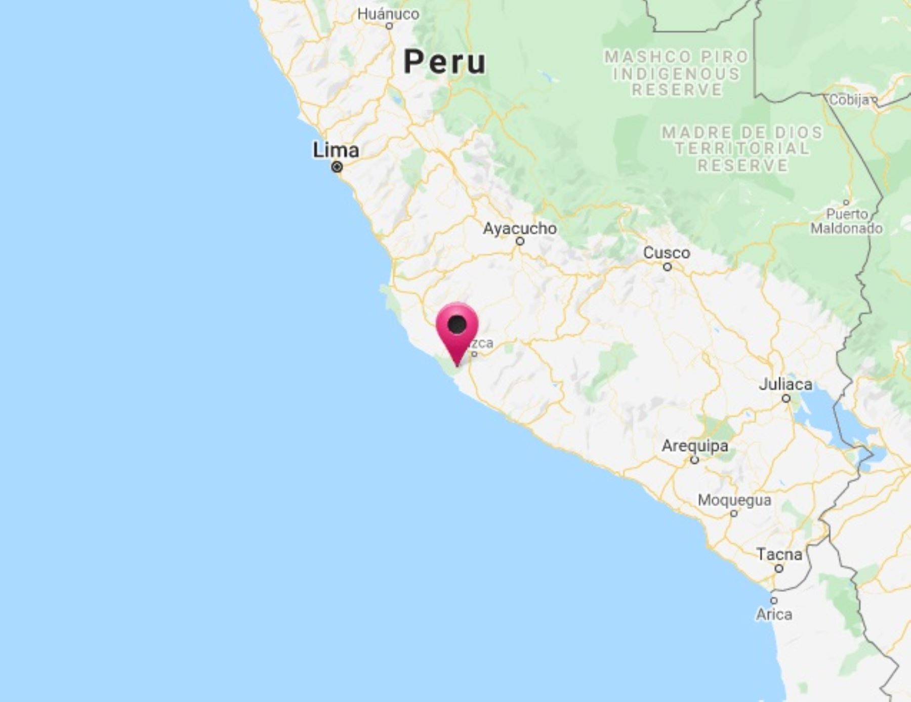a ciudad de San Juan de Marcona, región Ica, fue remecida esta tarde por un sismo de magnitud 4.6, informó el IGP. ANDINA/Difusión
