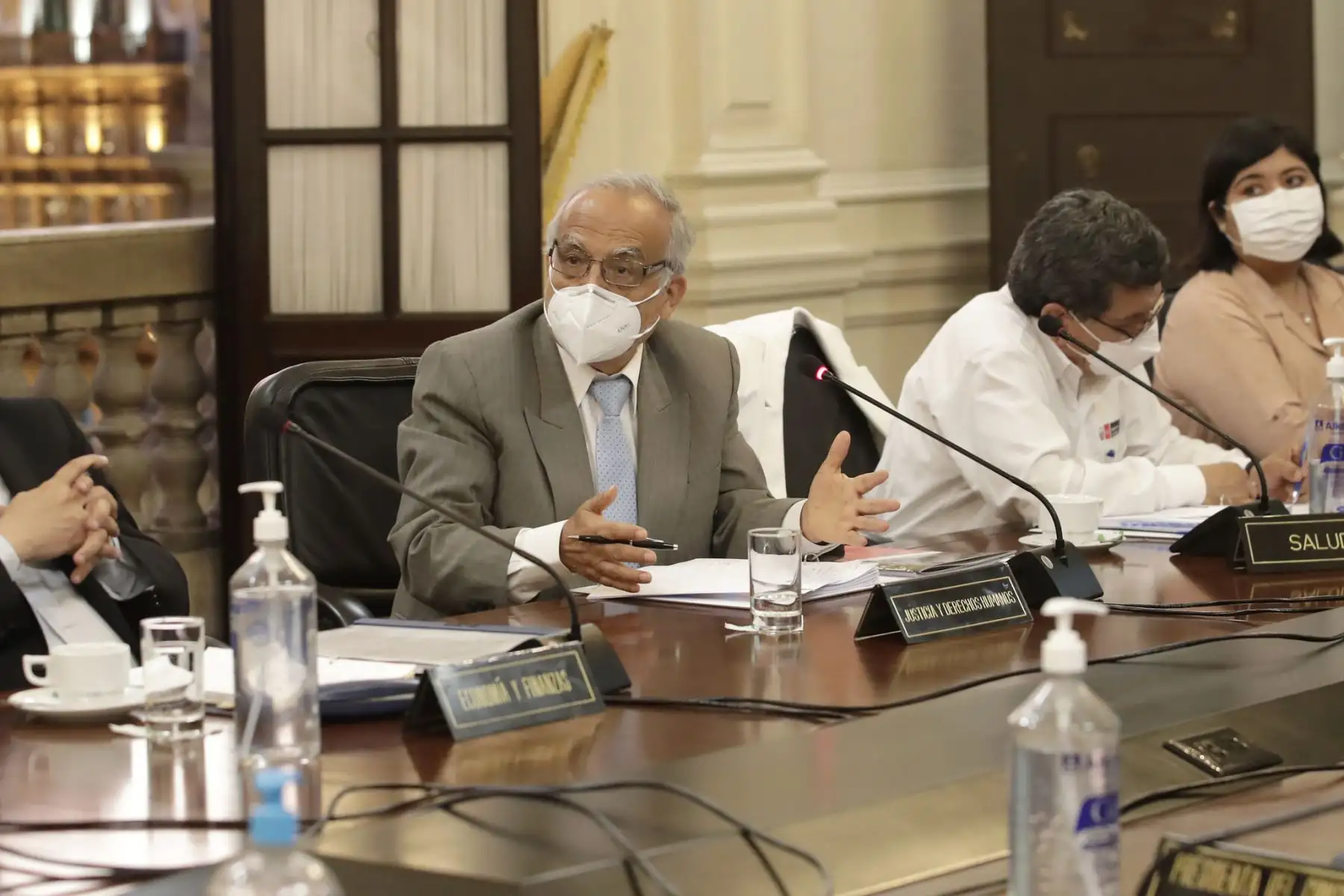 Ministro de Justicia y Derechos Humanos, Anibal Torres participa en la sesión del Consejo de Ministros.
Foto: ANDINA/ Prensa Presidencia