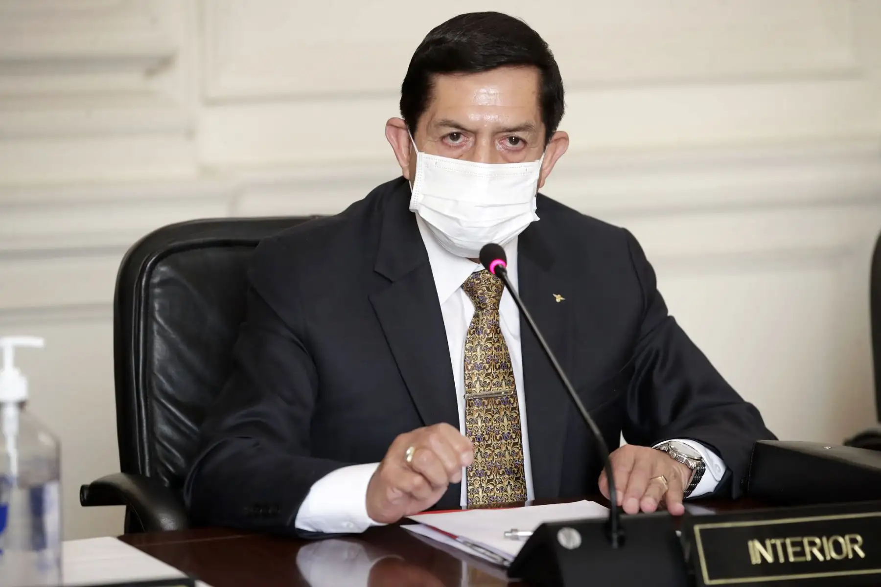 Ministro del Interior, Alonso Chávarry  participa en la sesión del Consejo de Ministros.
Foto: ANDINA/ Prensa Presidencia