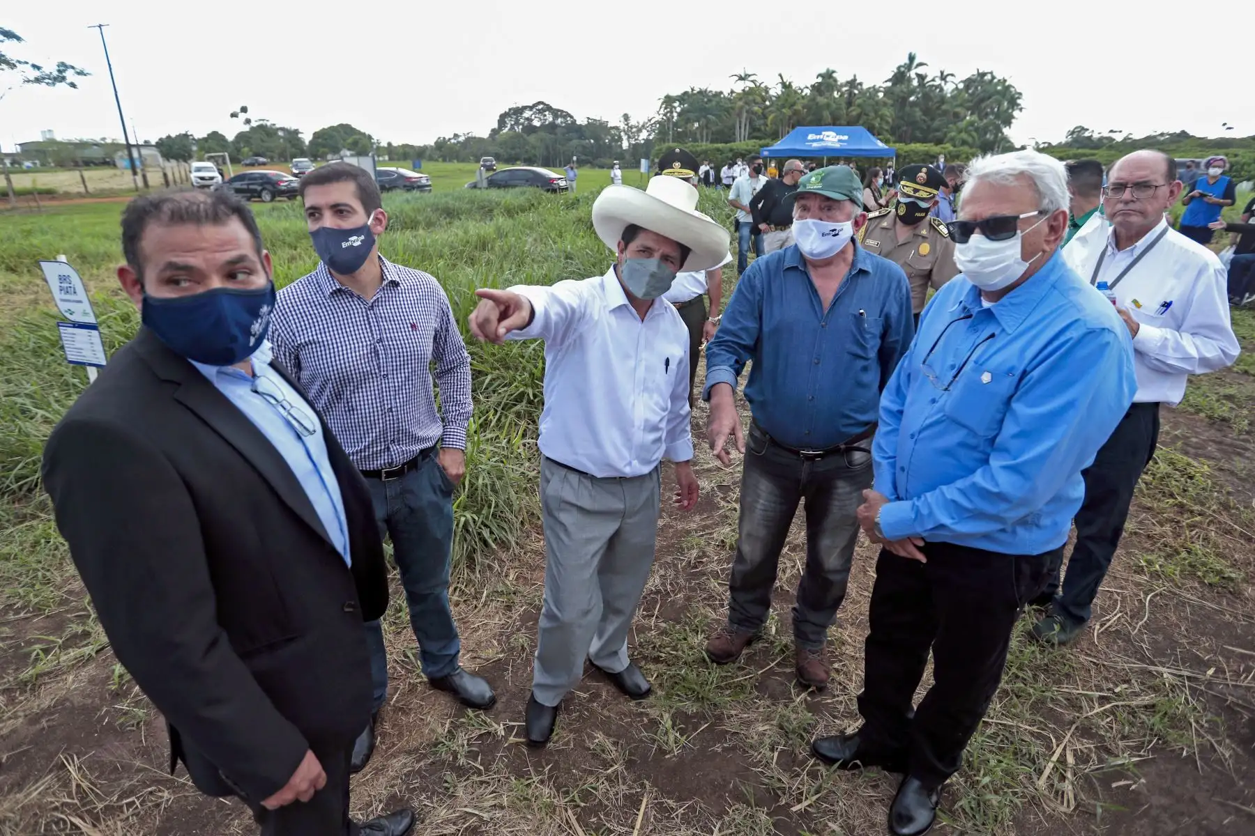 Como parte de su visita a la ciudad de Porto Velho en Brasil el mandatario peruano, Pedro Castillo, quien estuvo acompañado por la primera dama Lilia Paredes, realizó un recorrido por el Centro de Investigaciones Agroforestales (EMBRAPA), cuya experiencia suma a la política de Segunda Reforma Agraria que impulsa su gobierno en el Perú. Foto: ANDINA/Presidencia Perú