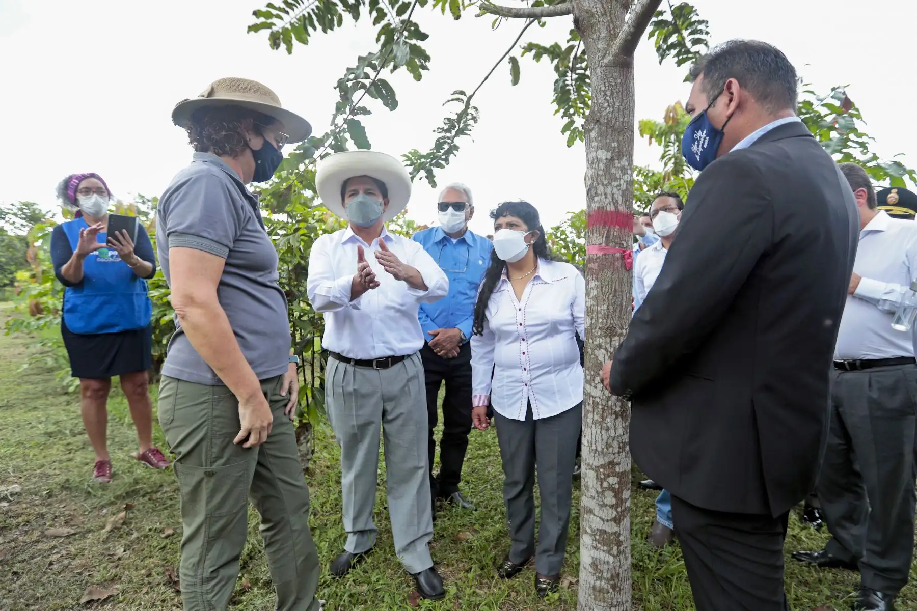 Como parte de su visita a la ciudad de Porto Velho en Brasil el mandatario peruano, Pedro Castillo, quien estuvo acompañado por la primera dama Lilia Paredes, realizó un recorrido por el Centro de Investigaciones Agroforestales (EMBRAPA), cuya experiencia suma a la política de Segunda Reforma Agraria que impulsa su gobierno en el Perú. Foto: ANDINA/Presidencia Perú