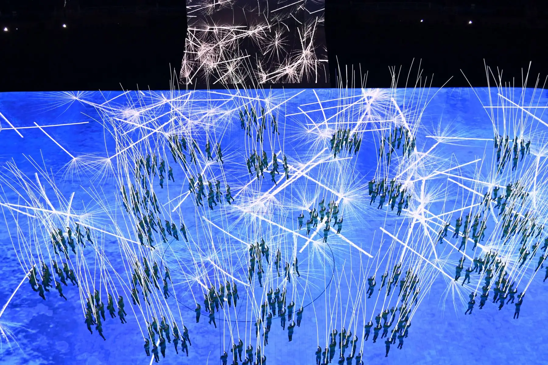 Ceremonia de apertura de los Juegos Olímpicos de Invierno de Beijing 2022, en el Estadio Nacional, conocido como Nido de Pájaro, en Beijing. Foto: AFP