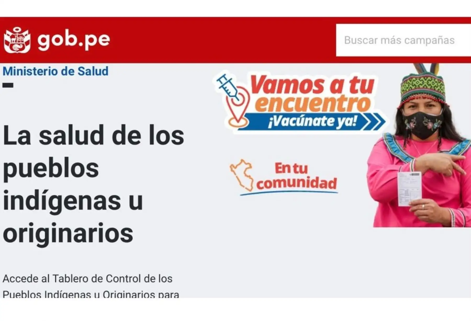 El Ministerio de Salud implementa portal web "La Salud de los Pueblos Indígenas u Originarios”, que cuenta con información sobre el covid-19 en 32 lenguas originarias. Foto: ANDINA/difusión.