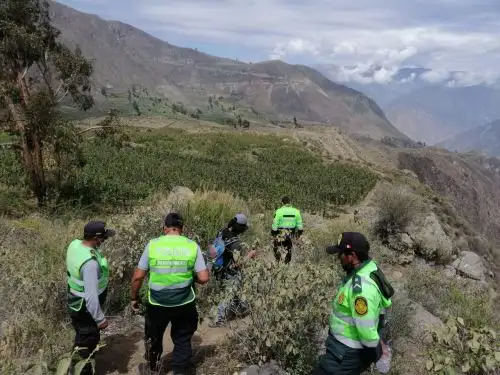 Policía continúa con la búsqueda de la turista belga Natacha de Crombrugghe y del menor Kevin Ramos, desaparecidos en el valle del Colca, Arequipa, desde hace dos meses. ANDINA/Archivo