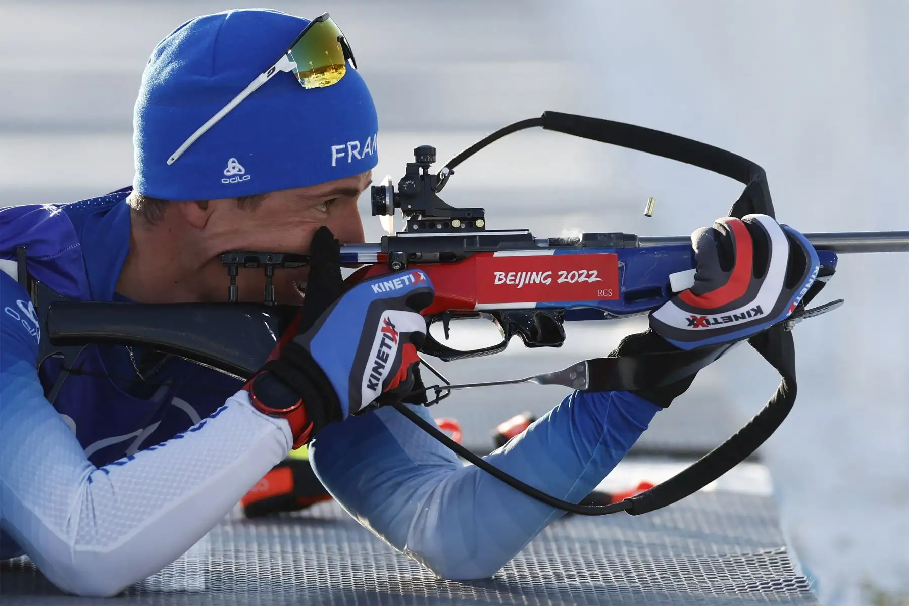 Quentin Fillon Maillet de Francia compite en el evento individual de 20 km de biatlón masculino, en el Centro Nacional de Biatlón de Zhangjiakou, durante los Juegos Olímpicos de Invierno de Beijing 2022. 
Foto: AFP